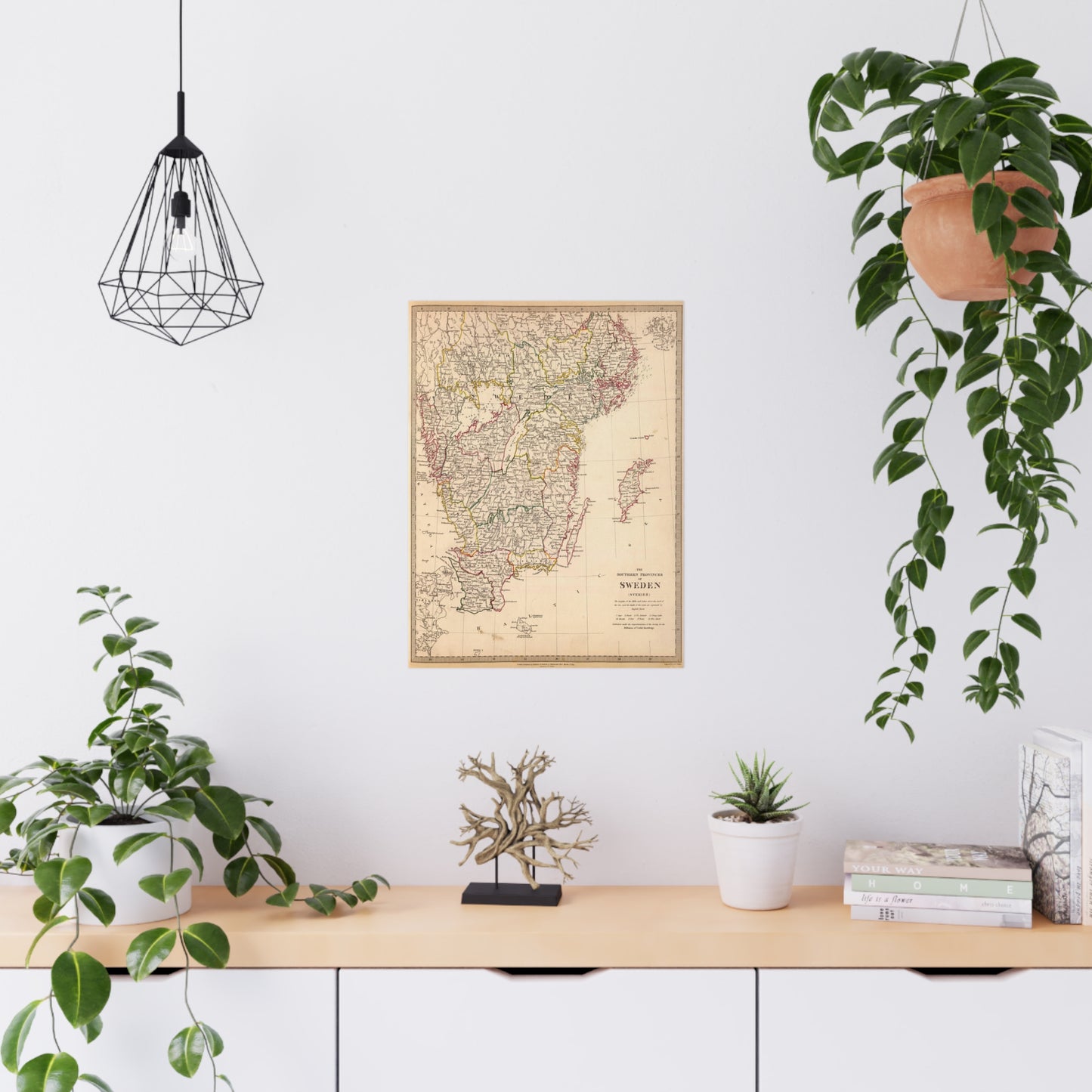 Sweden - 19th Century Map (Museum Paper Print)