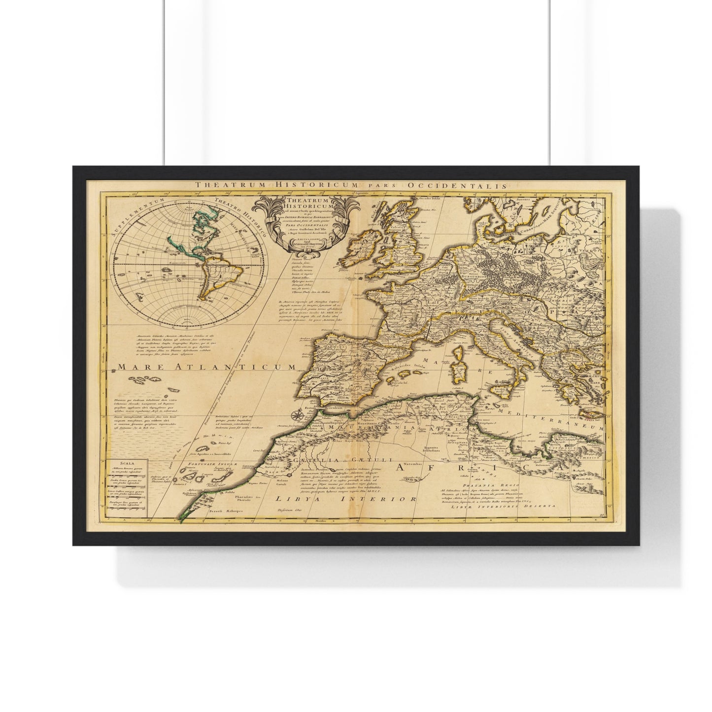 European Continent - 18th Century Map (Premium Wood Frame)