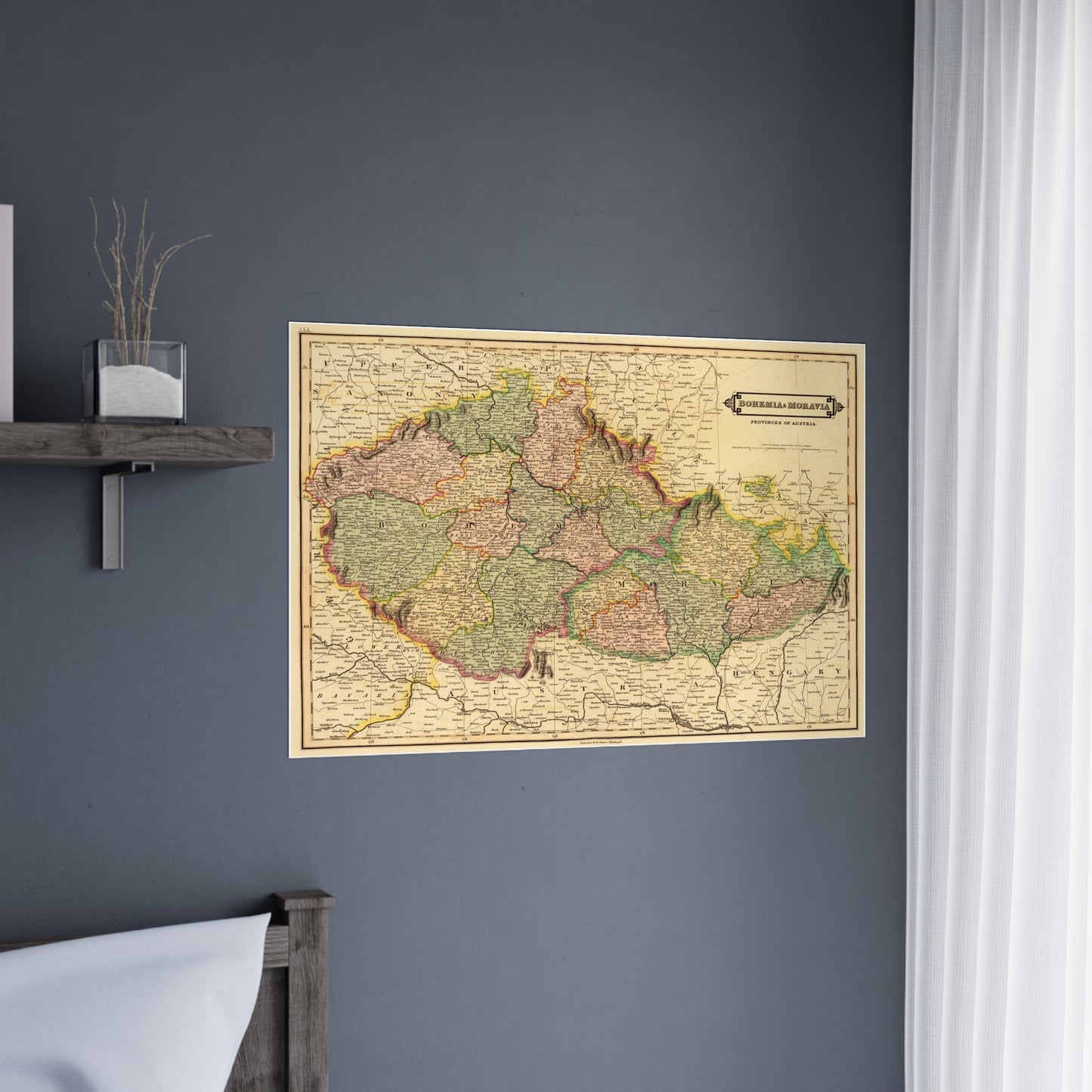 Bohemia & Moravia - 19th Century Map (Museum Paper Print)