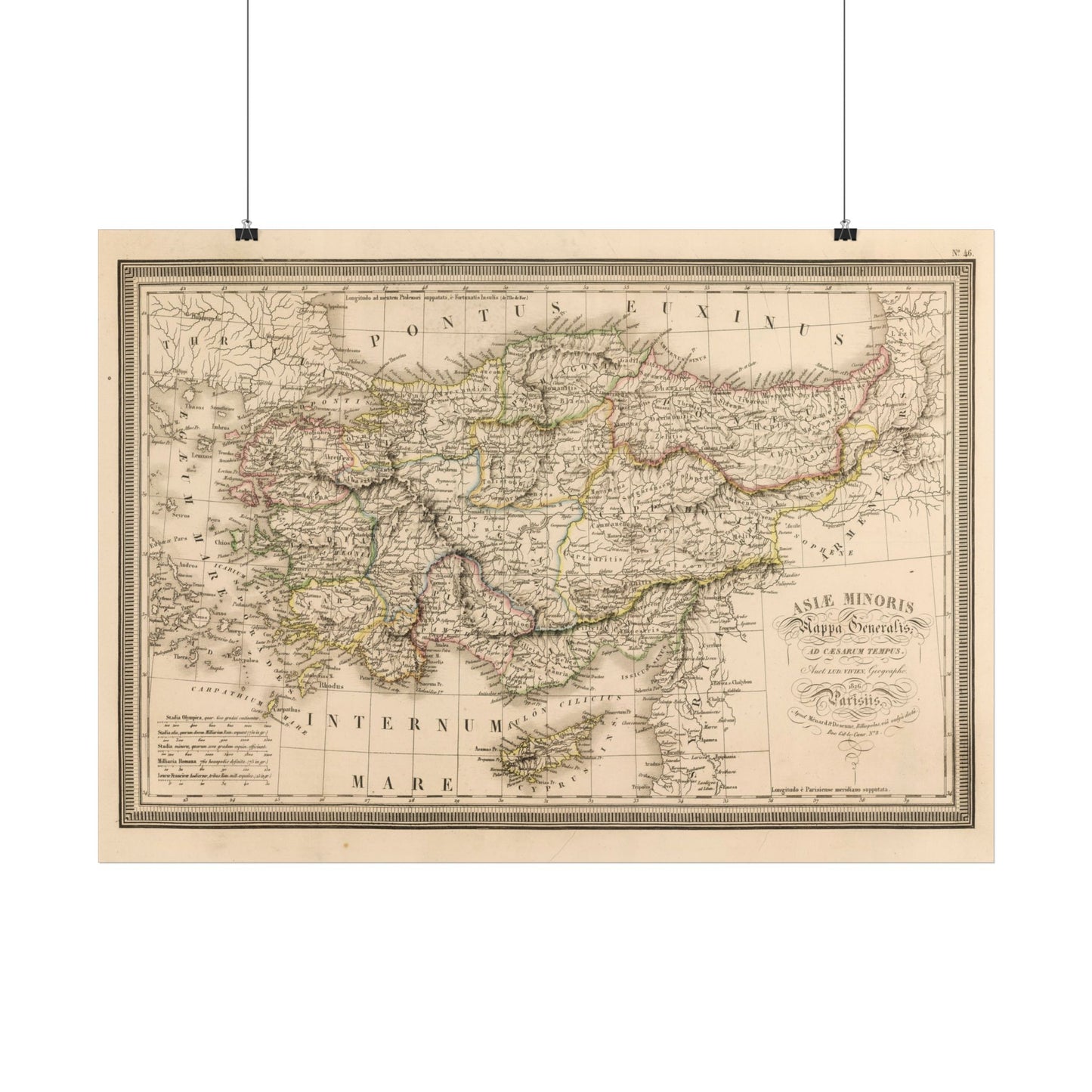Antique Map of Türkiye (1826) — L. Vivien de Saint-Martin, Asiae Minoris Mappa Generalis, Paris