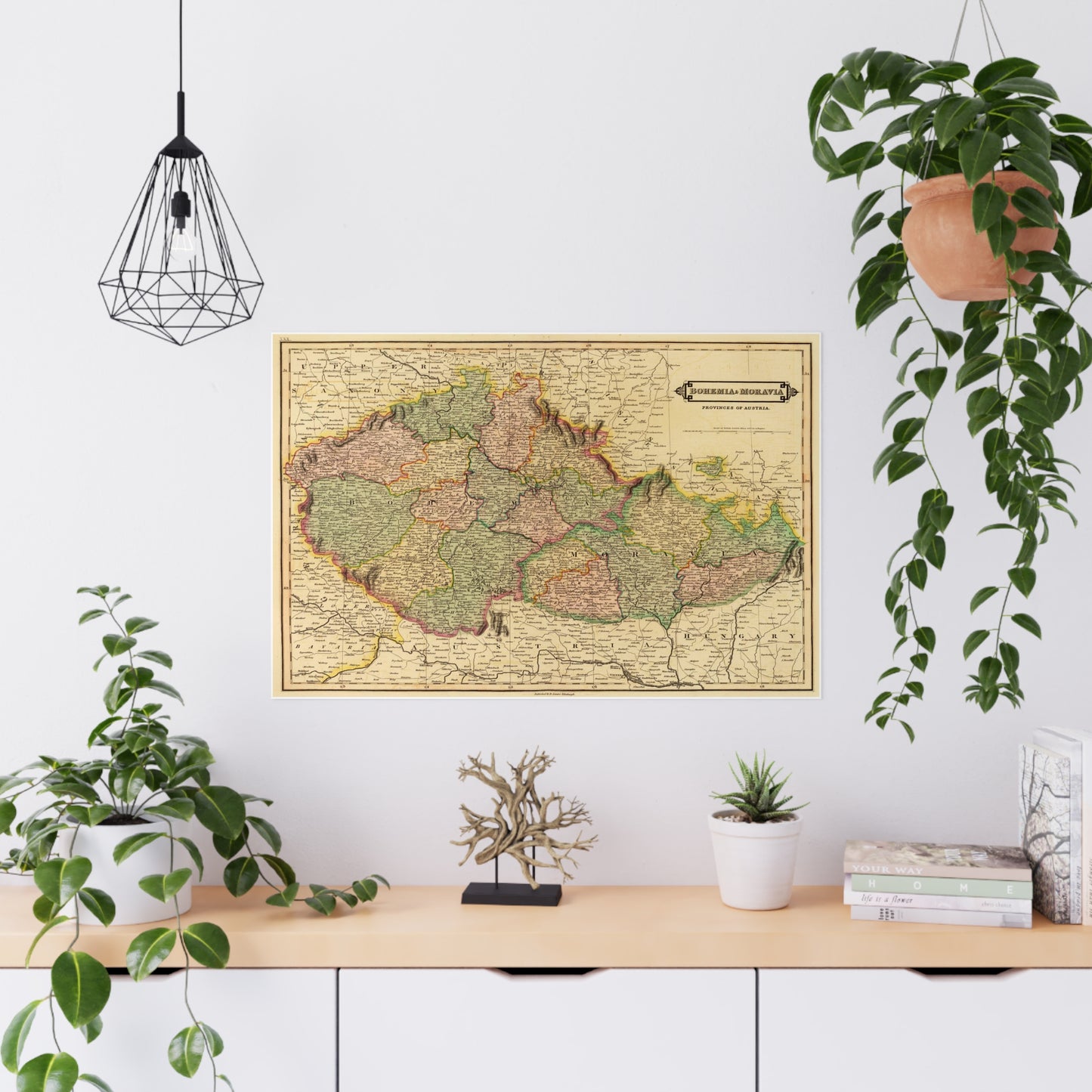 Bohemia & Moravia - 19th Century Map (Museum Paper Print)