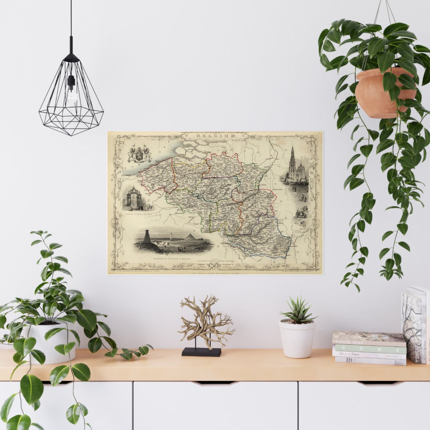 Belgium - 19th Century Map (Museum Paper Print)