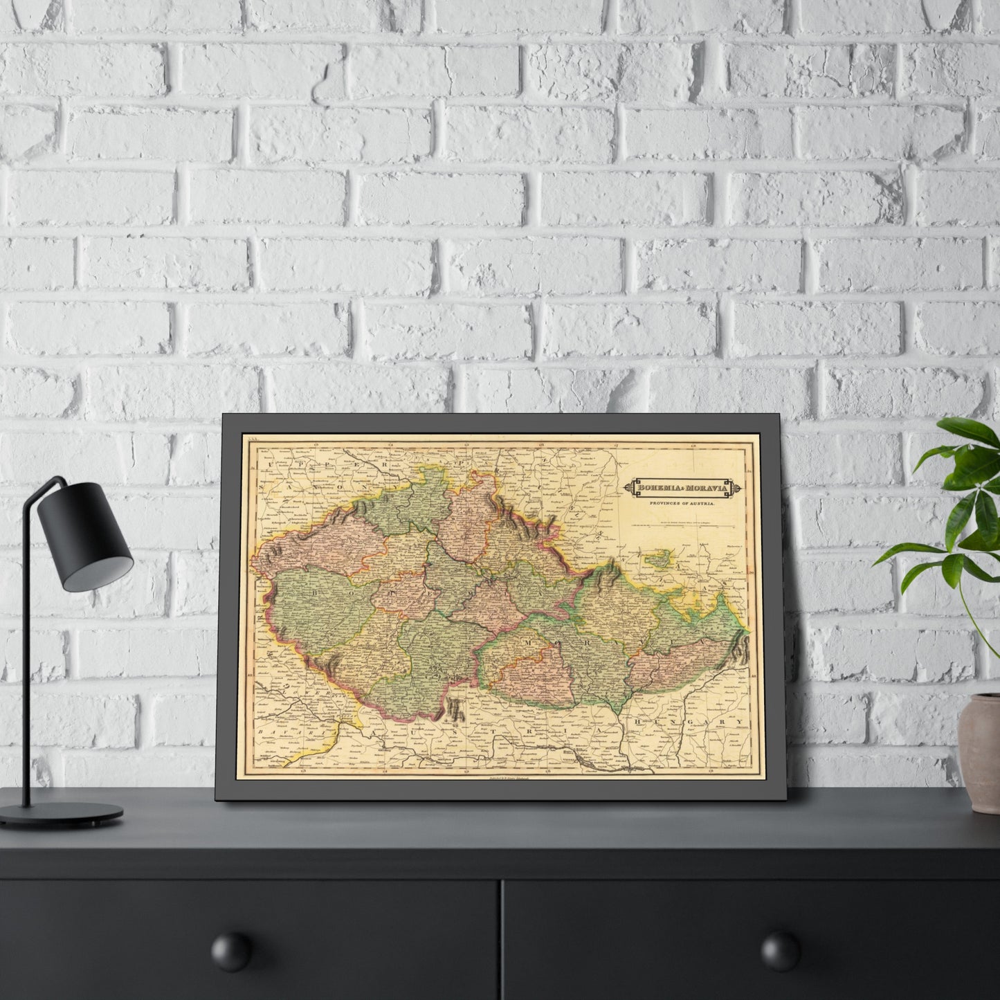 Antique Map of Bohemia and Moravia (1831) — (Framed Print) Provinces of Austria by Daniel Lizars