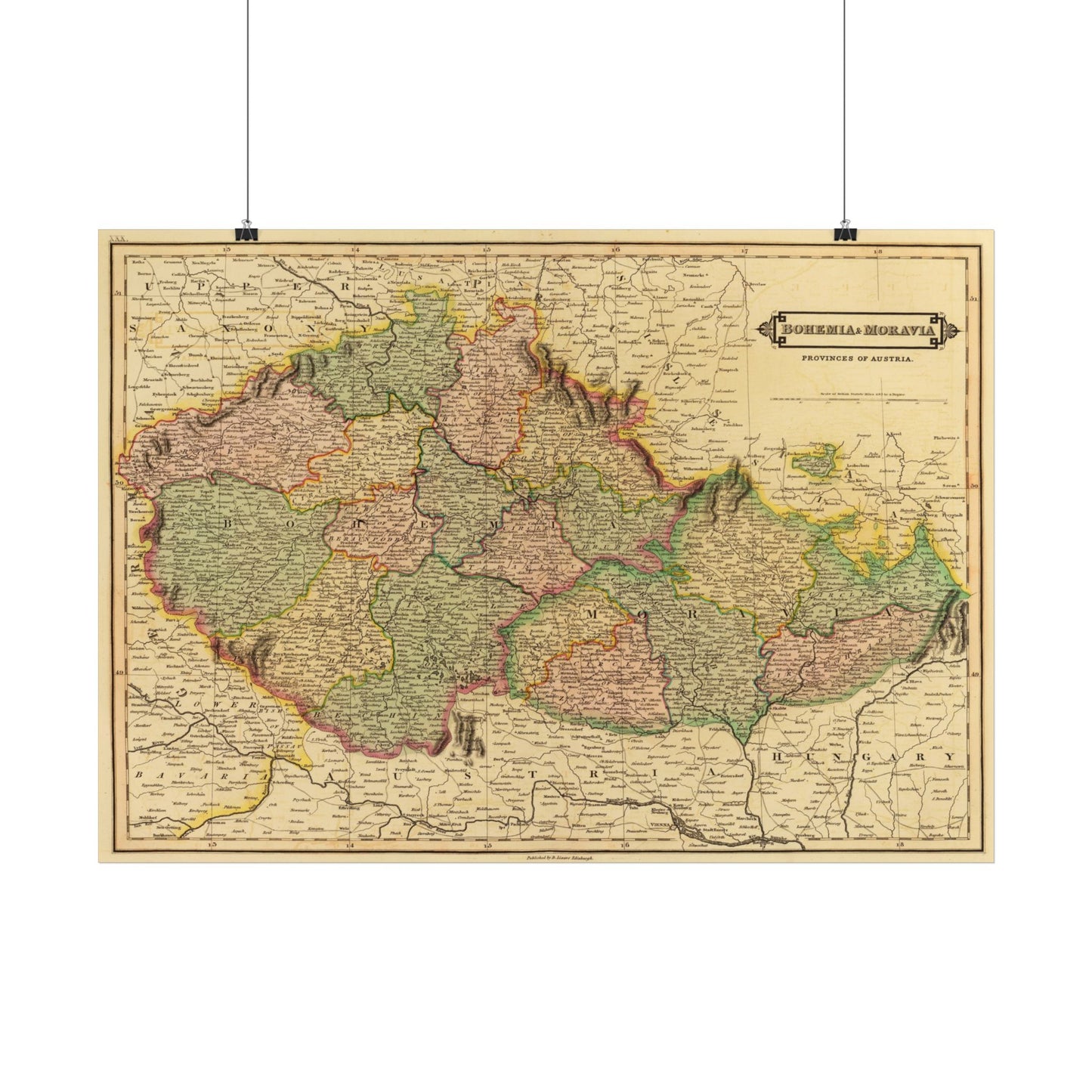 Antique Map of Bohemia and Moravia (1831) — Provinces of Austria by Daniel Lizars