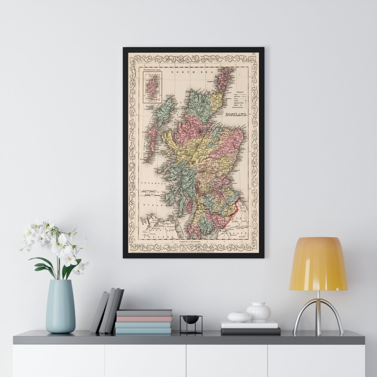 Scotland - 1859 Map (Premium Wood Frame)