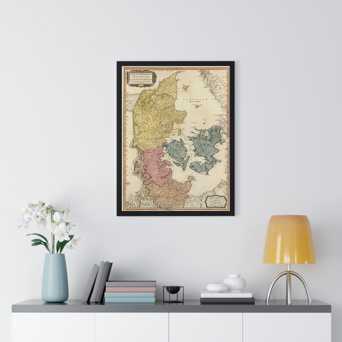 Denmark - 18th Century Map (Premium Wood Frame)