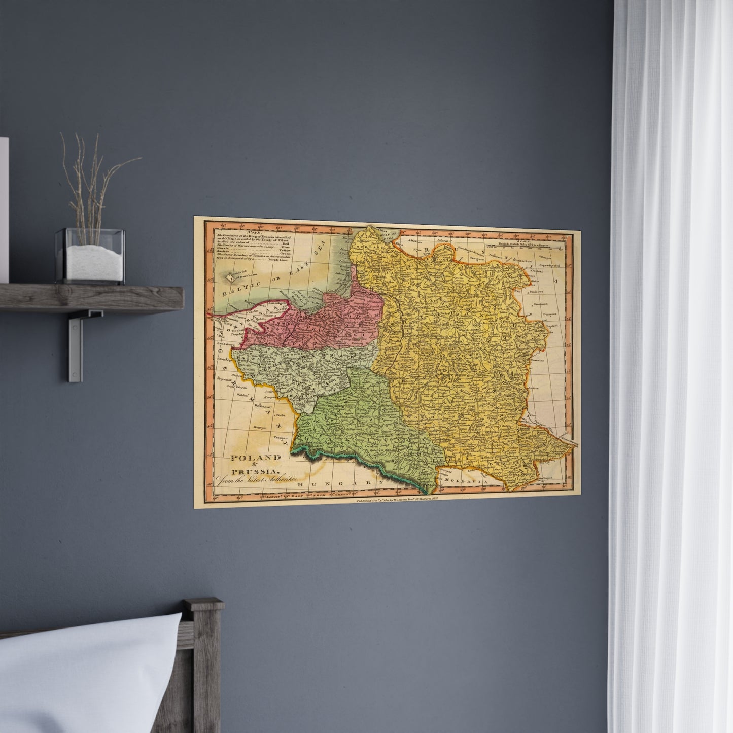 Poland - 19th Century Map (Museum Paper Print)