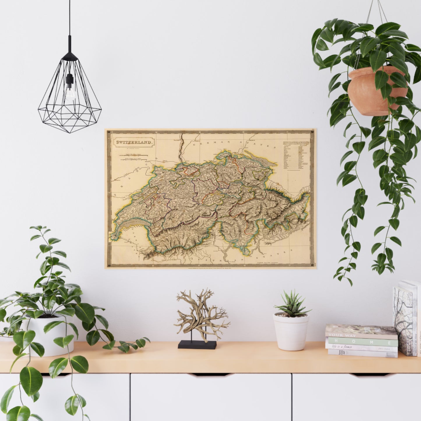 Switzerland - 19th Century Map (Museum Paper Print)
