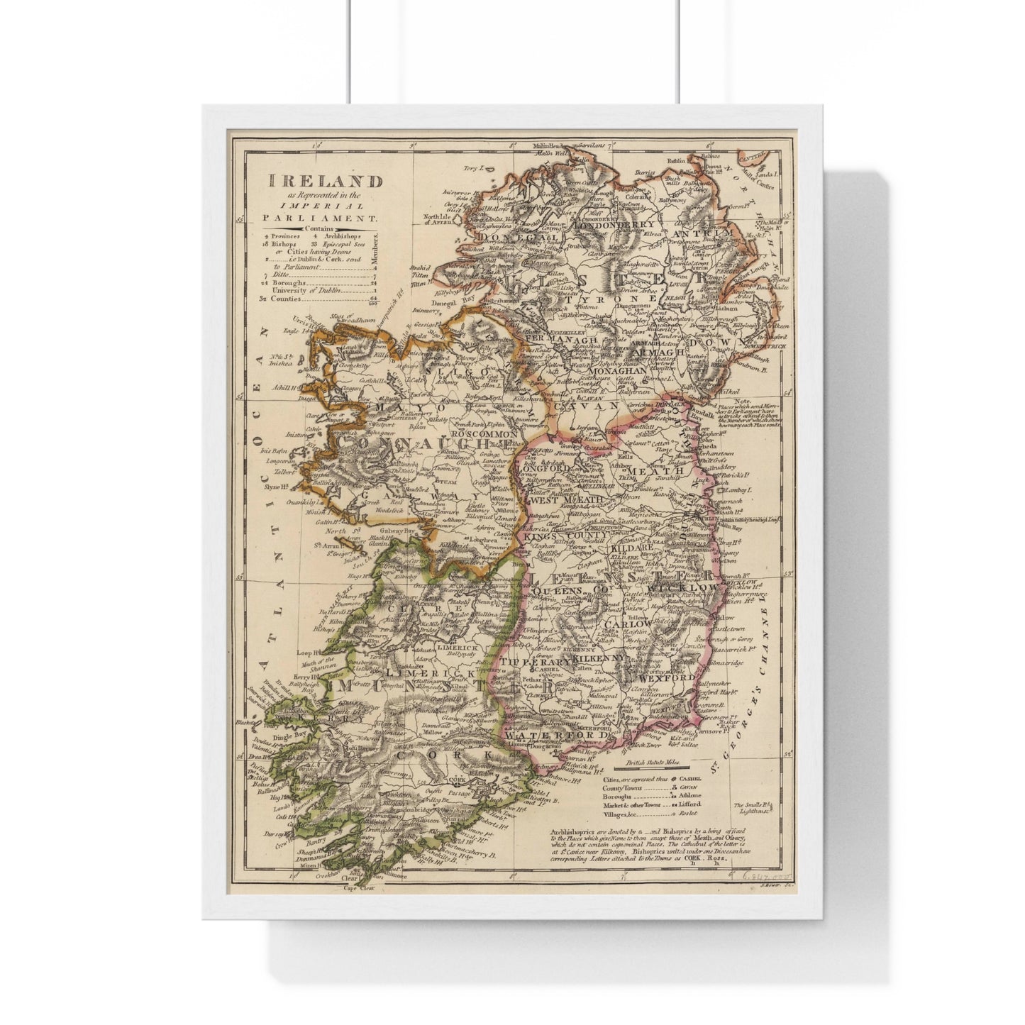 Ireland - 1818 Map (Premium Wood Frame)