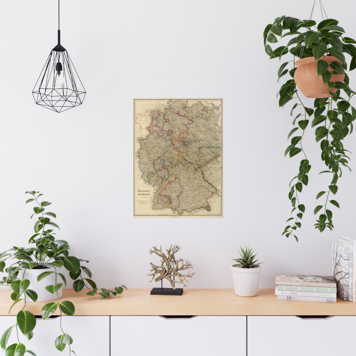 Western Germany - 19th Century Map (Museum Paper Print)