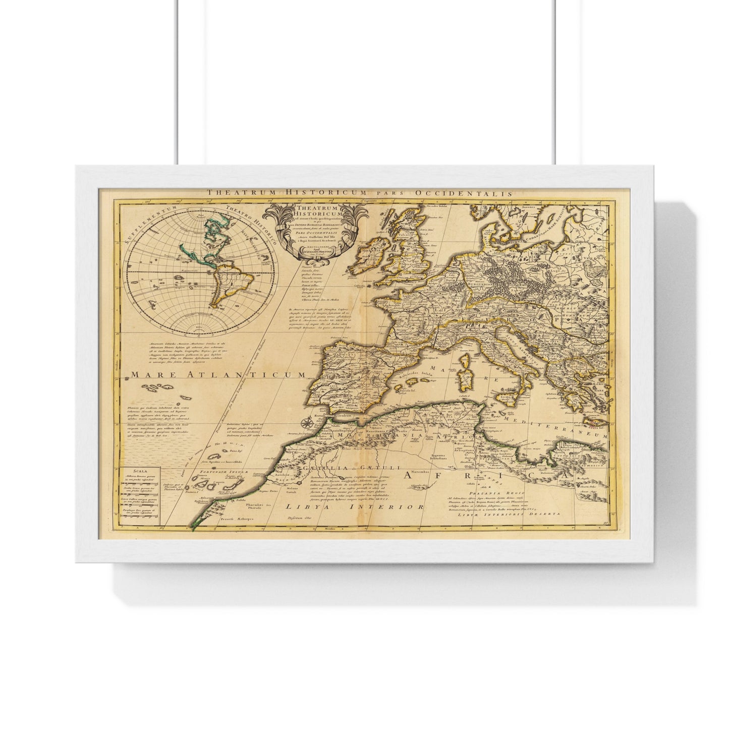 European Continent - 18th Century Map (Premium Wood Frame)
