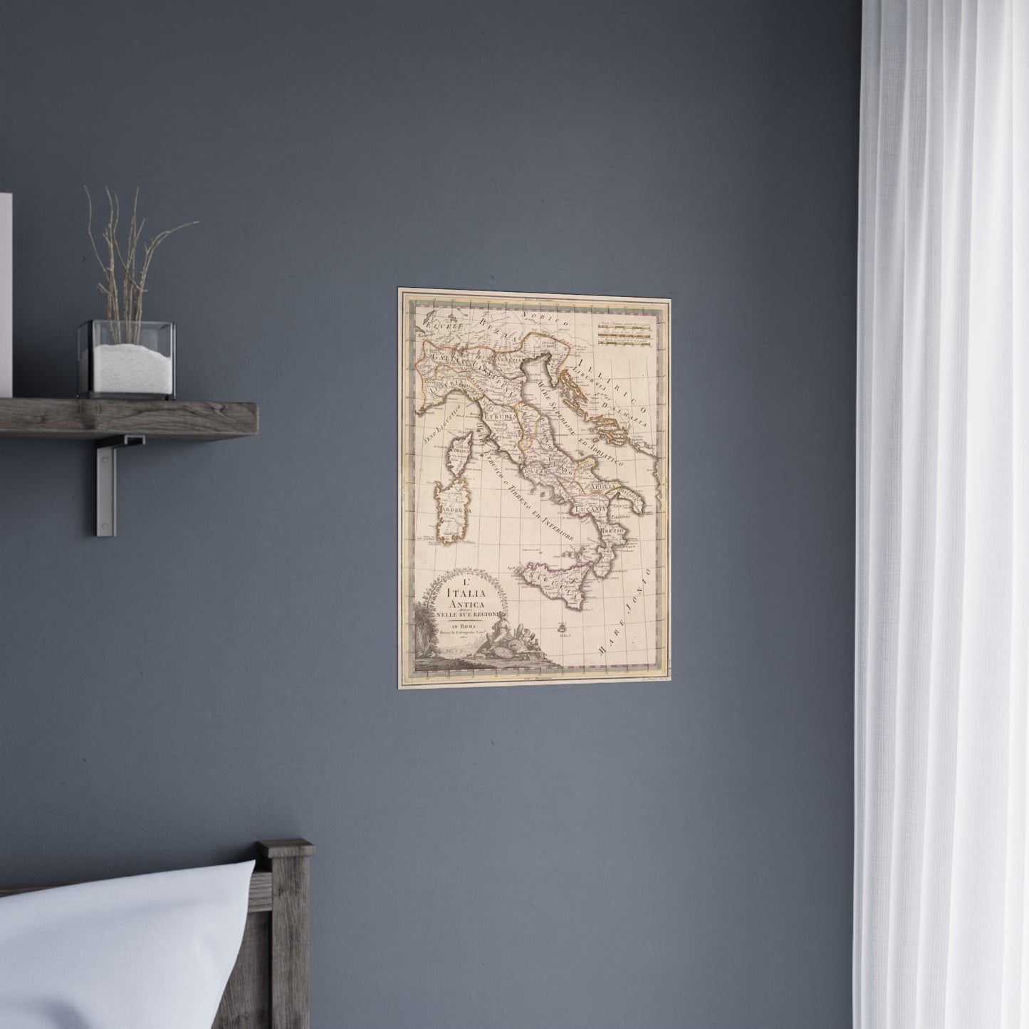 Ancient Italy - 19th Century Map (Museum Paper Print)