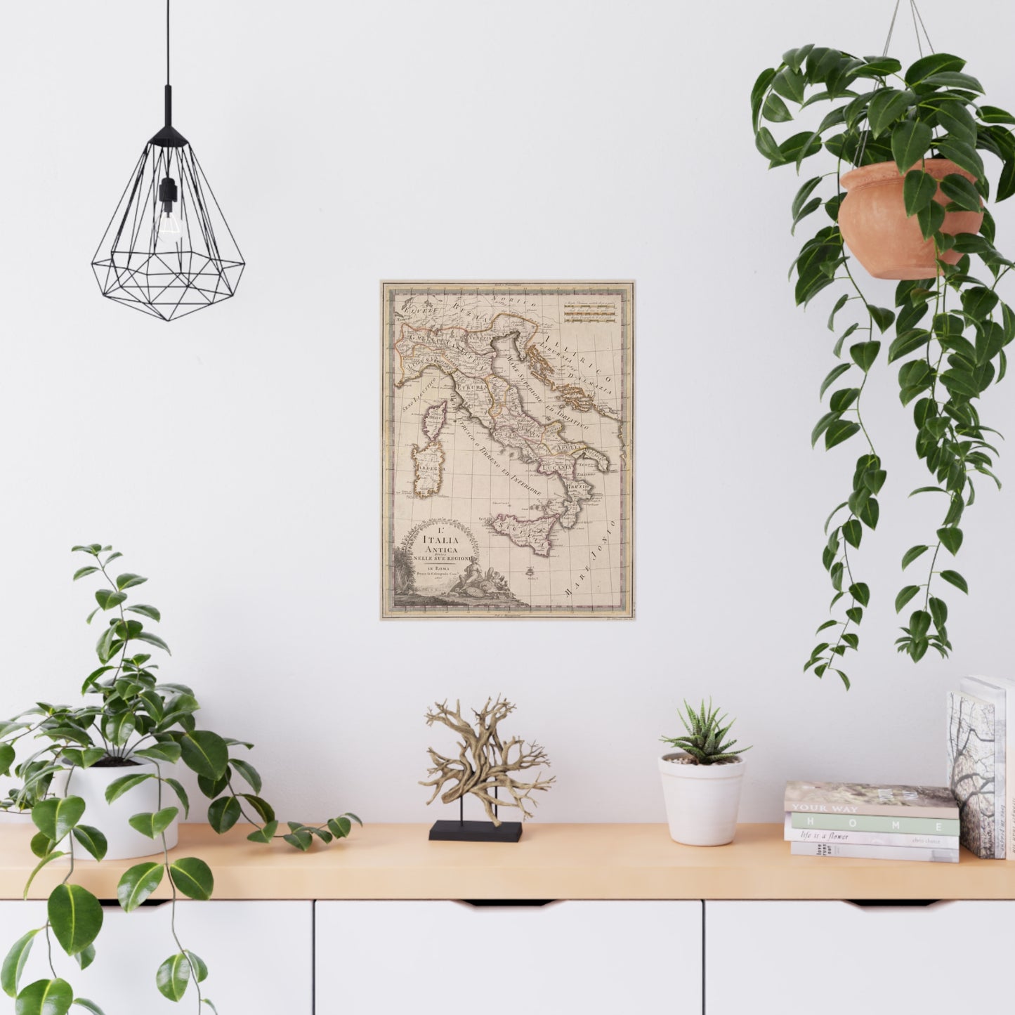Ancient Italy - 19th Century Map (Museum Paper Print)
