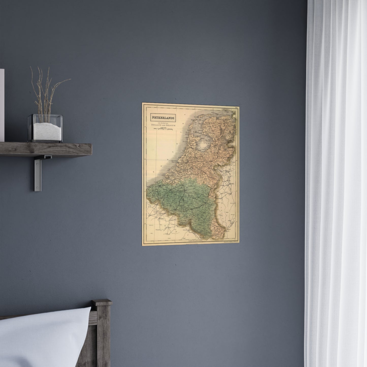 Netherlands - 19th Century Map (Museum Paper Print)