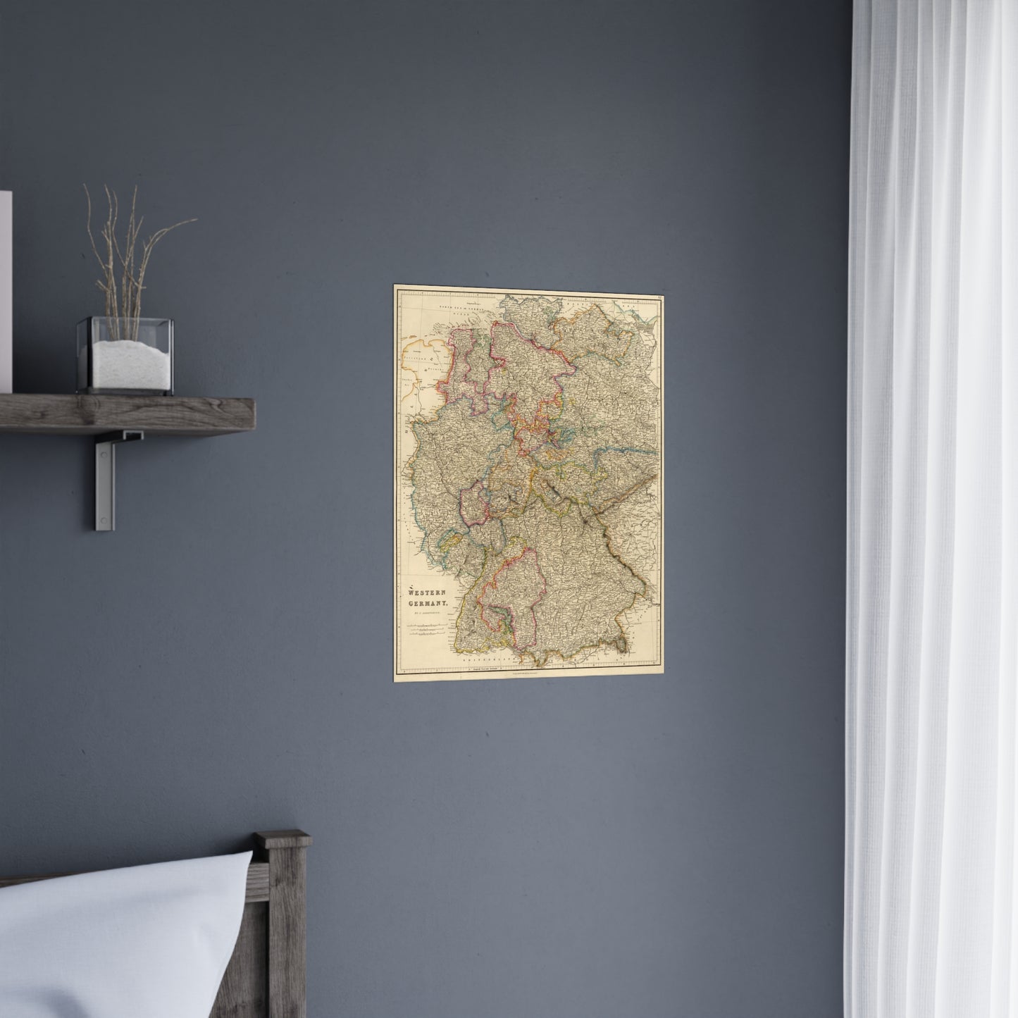 Western Germany - 19th Century Map (Museum Paper Print)