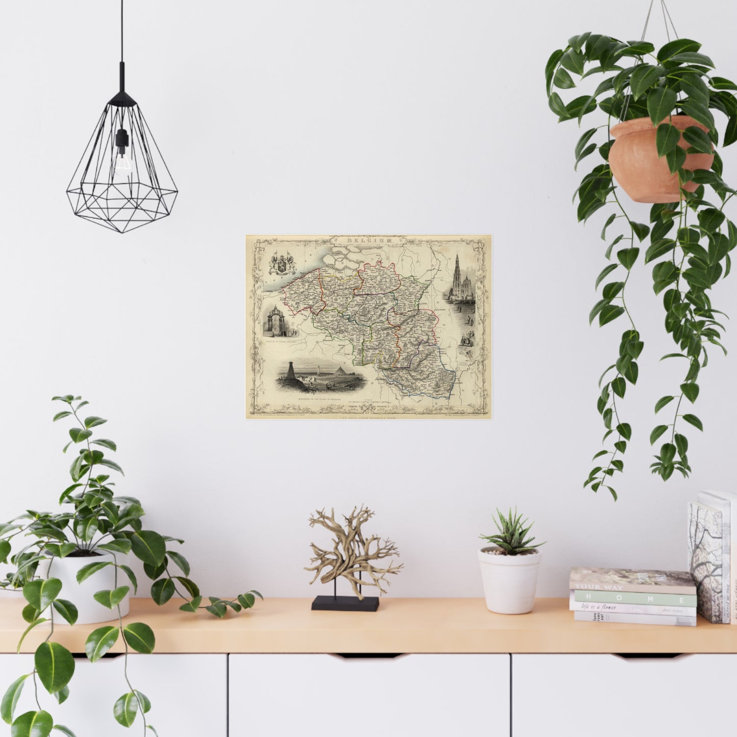 Belgium - 19th Century Map (Museum Paper Print)