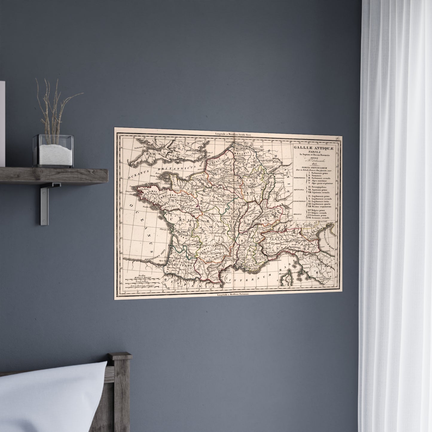 Ancient Gaul - French 19th Century Map (Museum Paper Print)