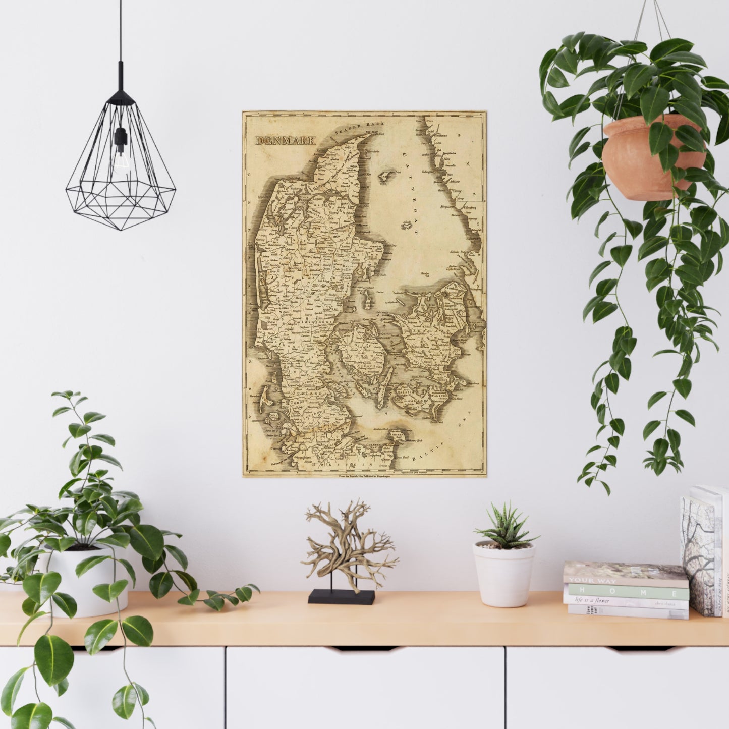 Denmark - 19th Century Map (Museum Paper Print)