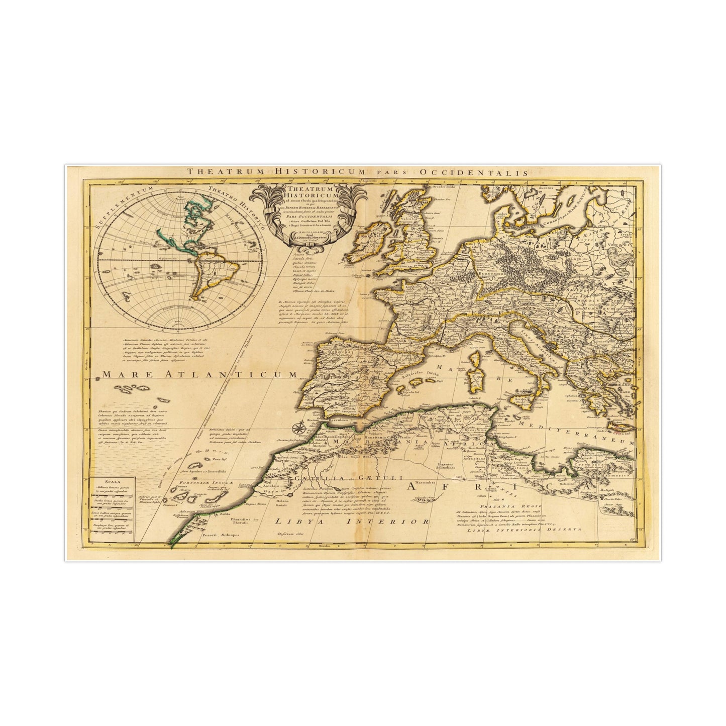 European Continent - 18th Century Map (Museum Paper Print)