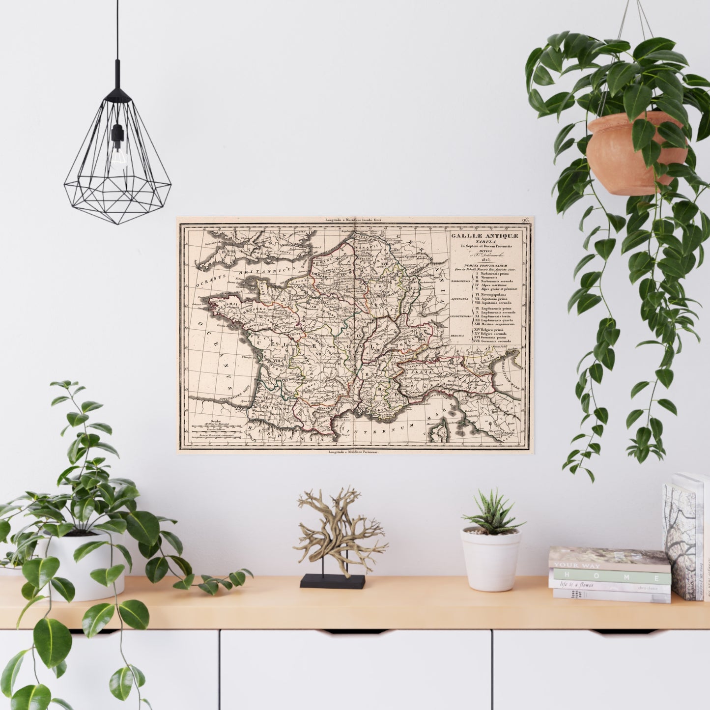 Ancient Gaul - French 19th Century Map (Museum Paper Print)