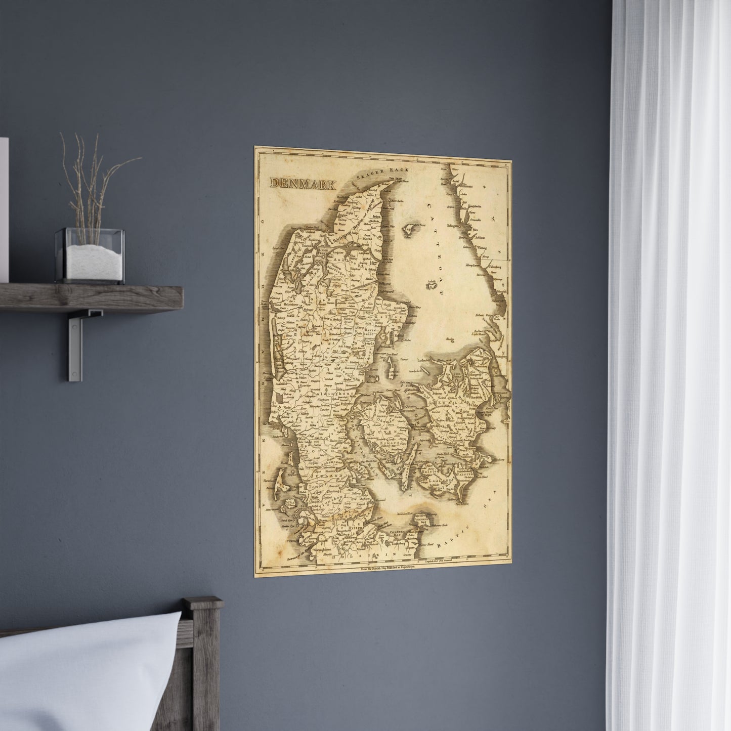 Denmark - 19th Century Map (Museum Paper Print)