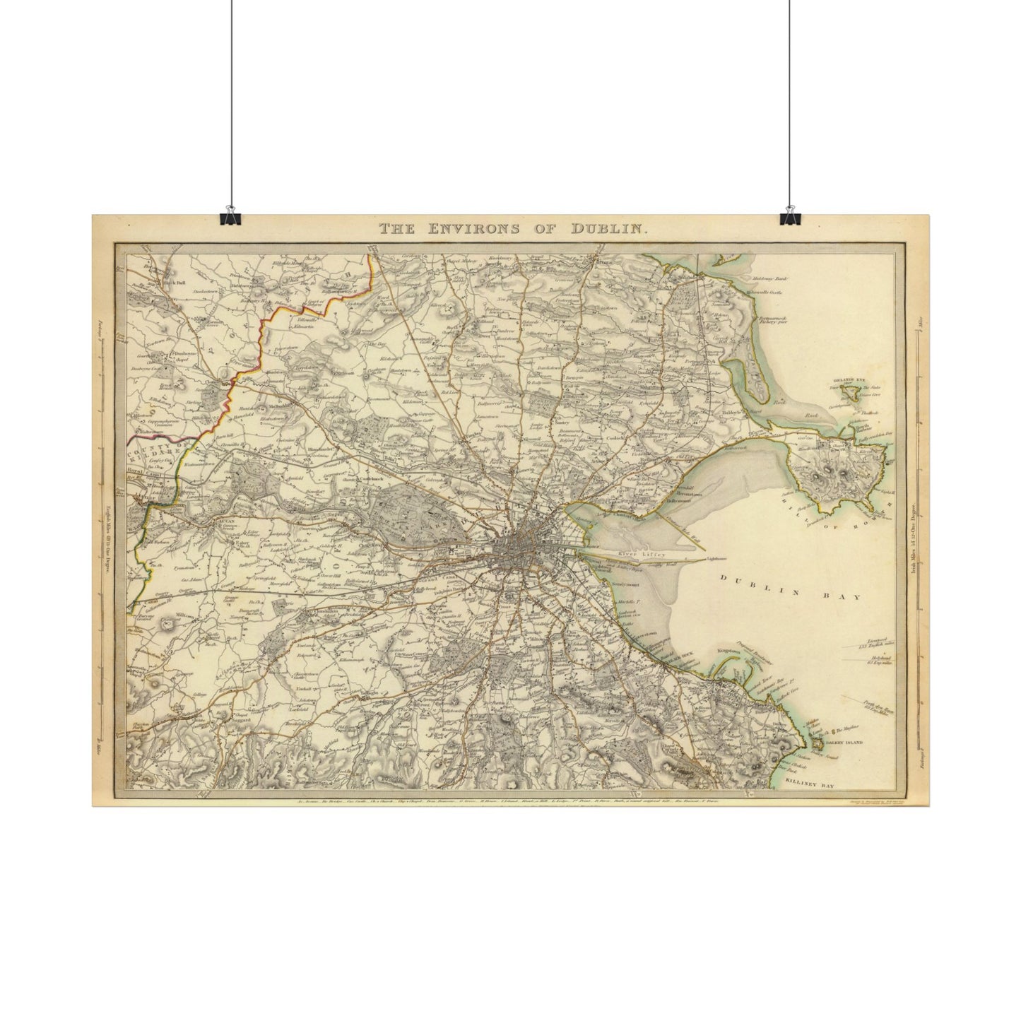 Antique Map of Dublin, Ireland (1837) — Restored Historical City Print