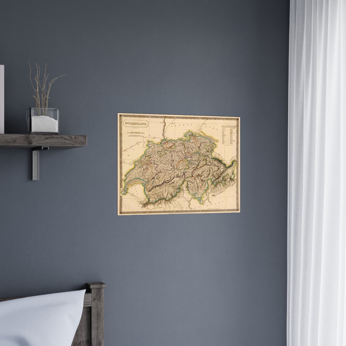 Switzerland - 19th Century Map (Museum Paper Print)