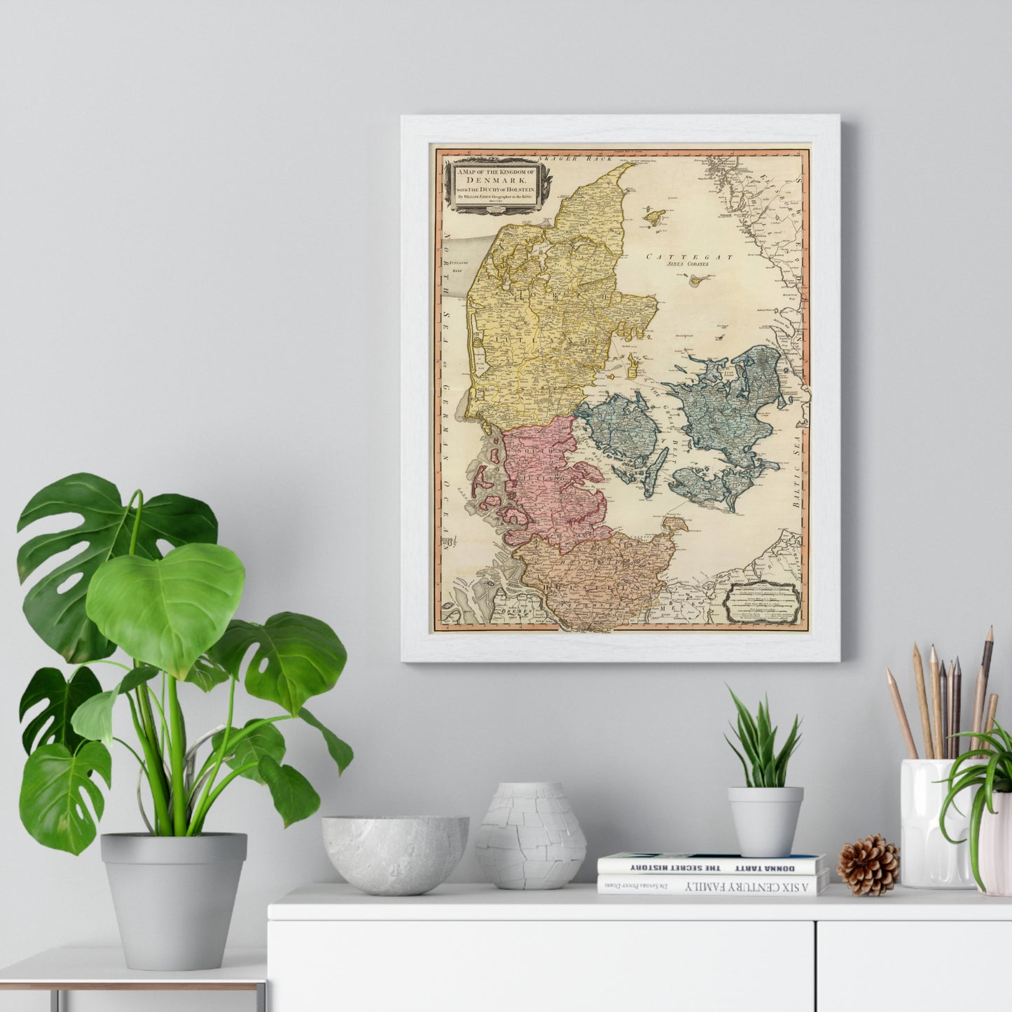 Denmark - 18th Century Map (Premium Wood Frame)