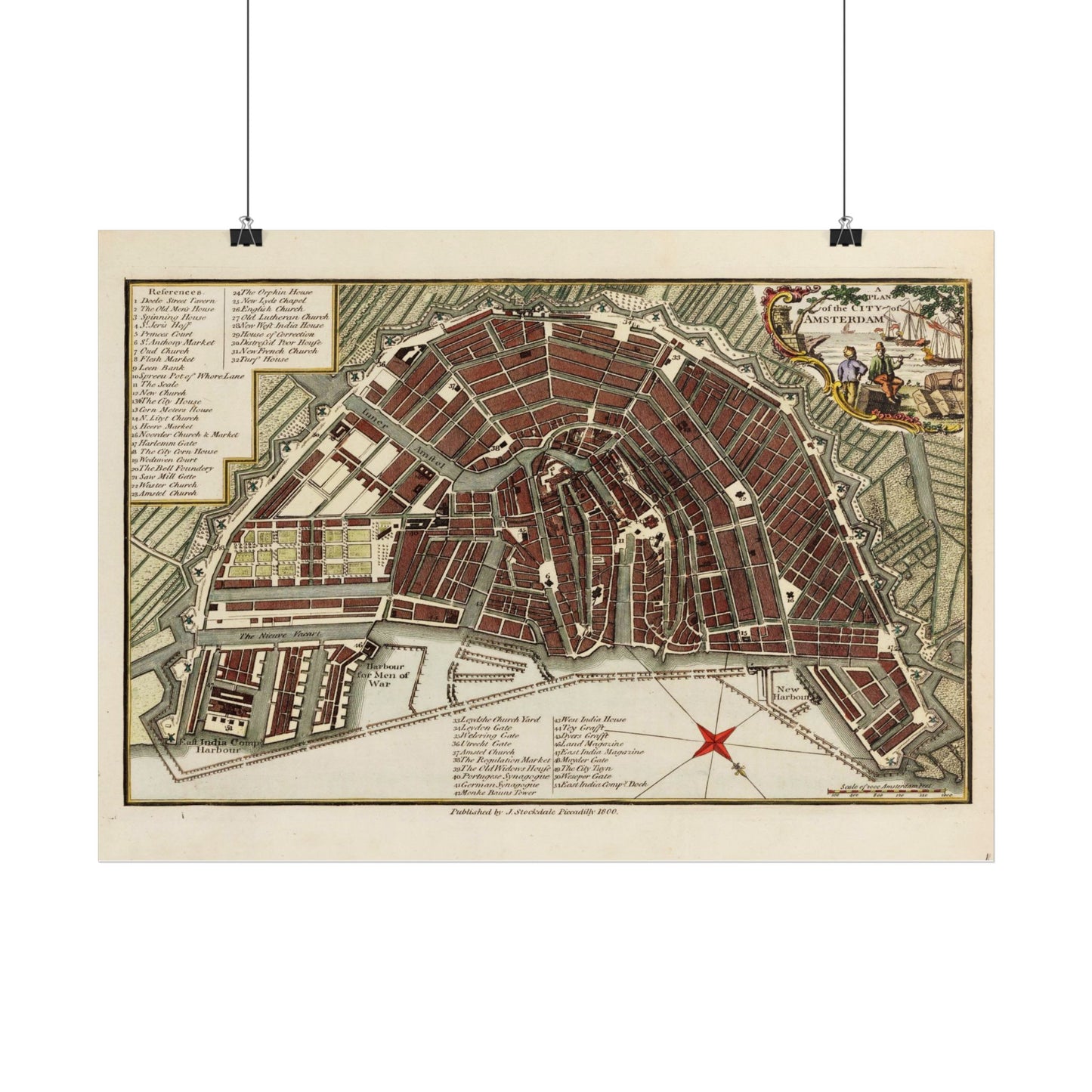 Antique Map of Amsterdam (1800) — John Stockdale