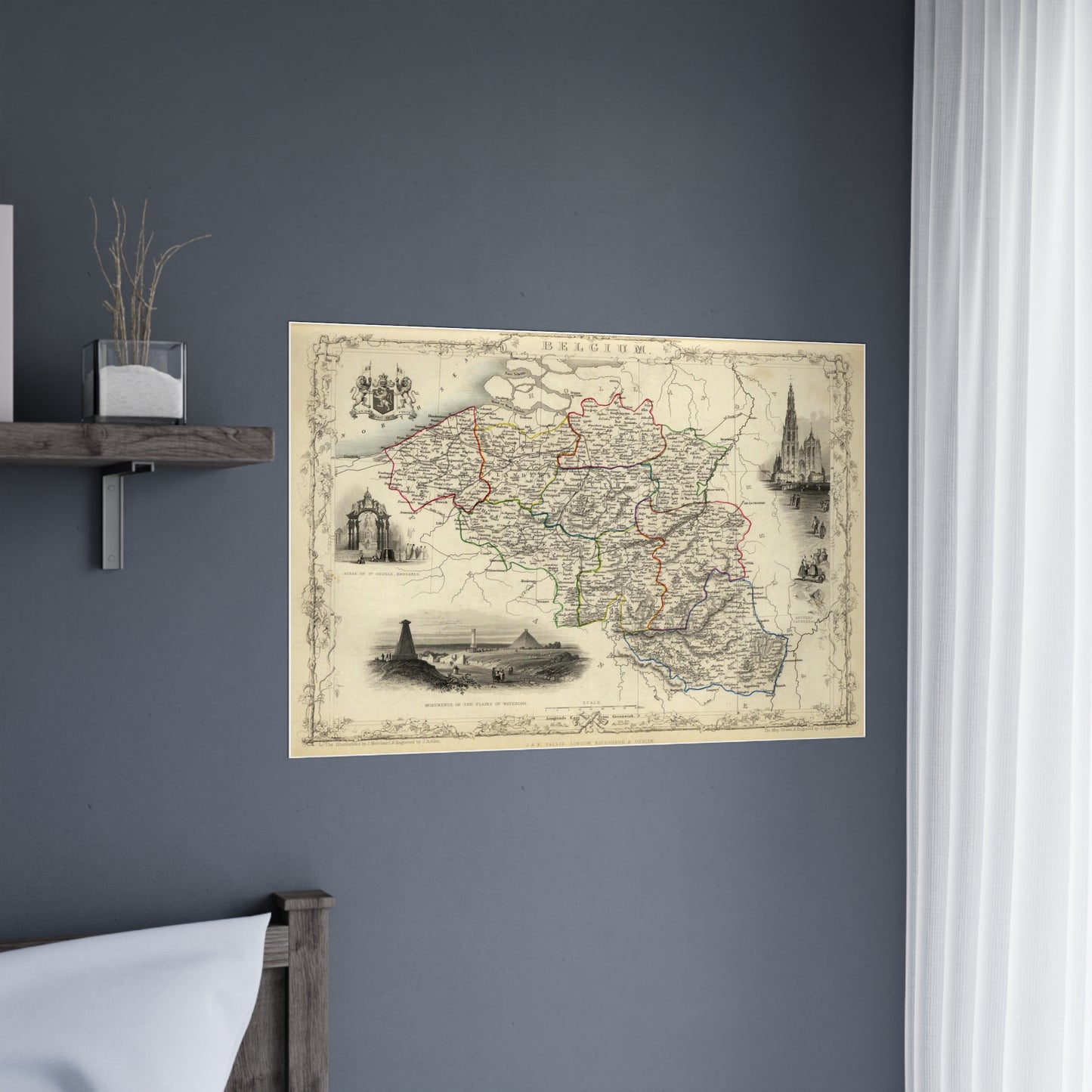 Belgium - 19th Century Map (Museum Paper Print)
