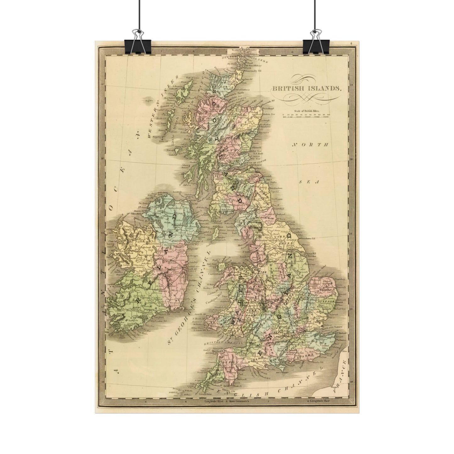 Antique Map of the British Isles (1848) — Jeremiah Greenleaf, New Universal Atlas