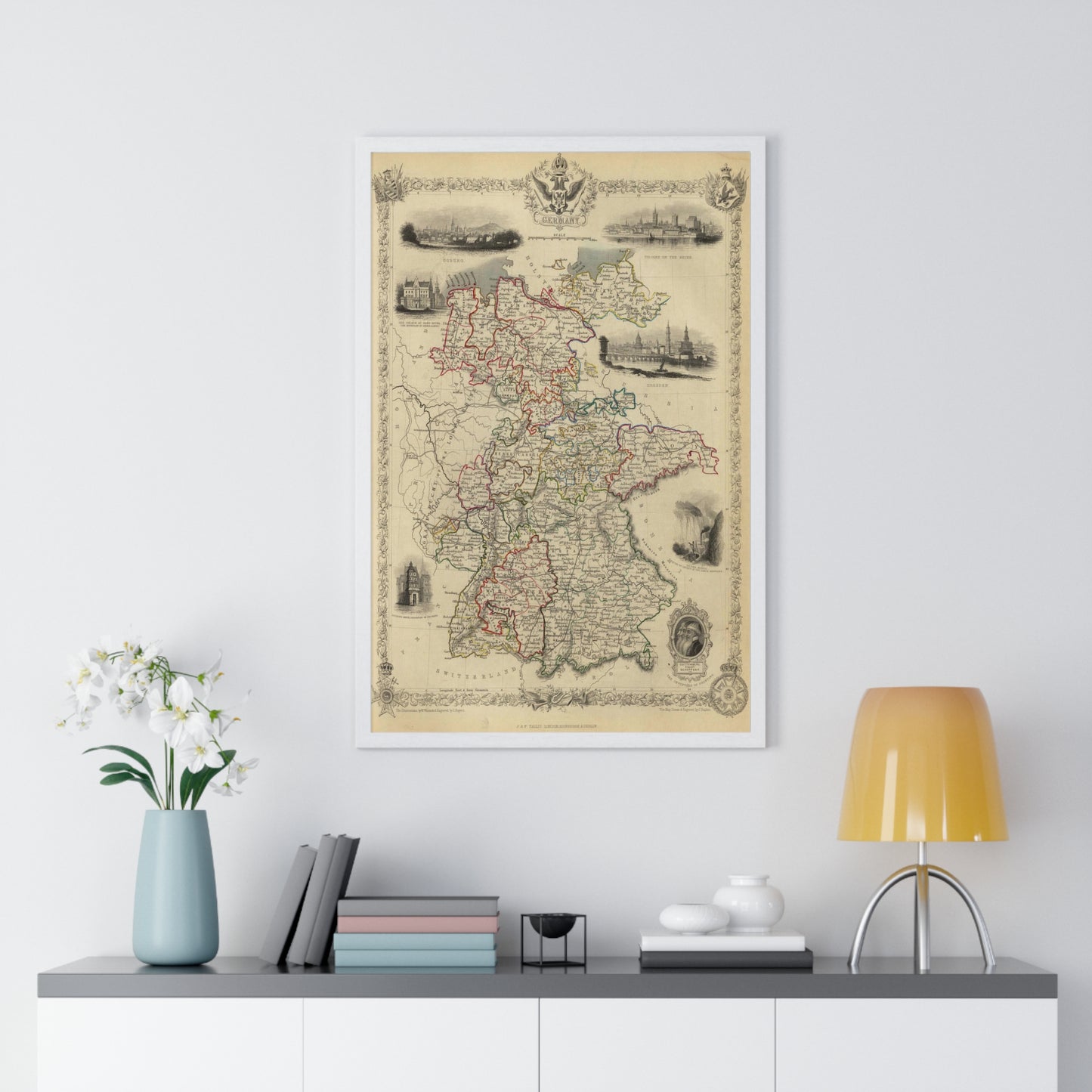 Germany - 1851 Map (Premium Wood Frame)