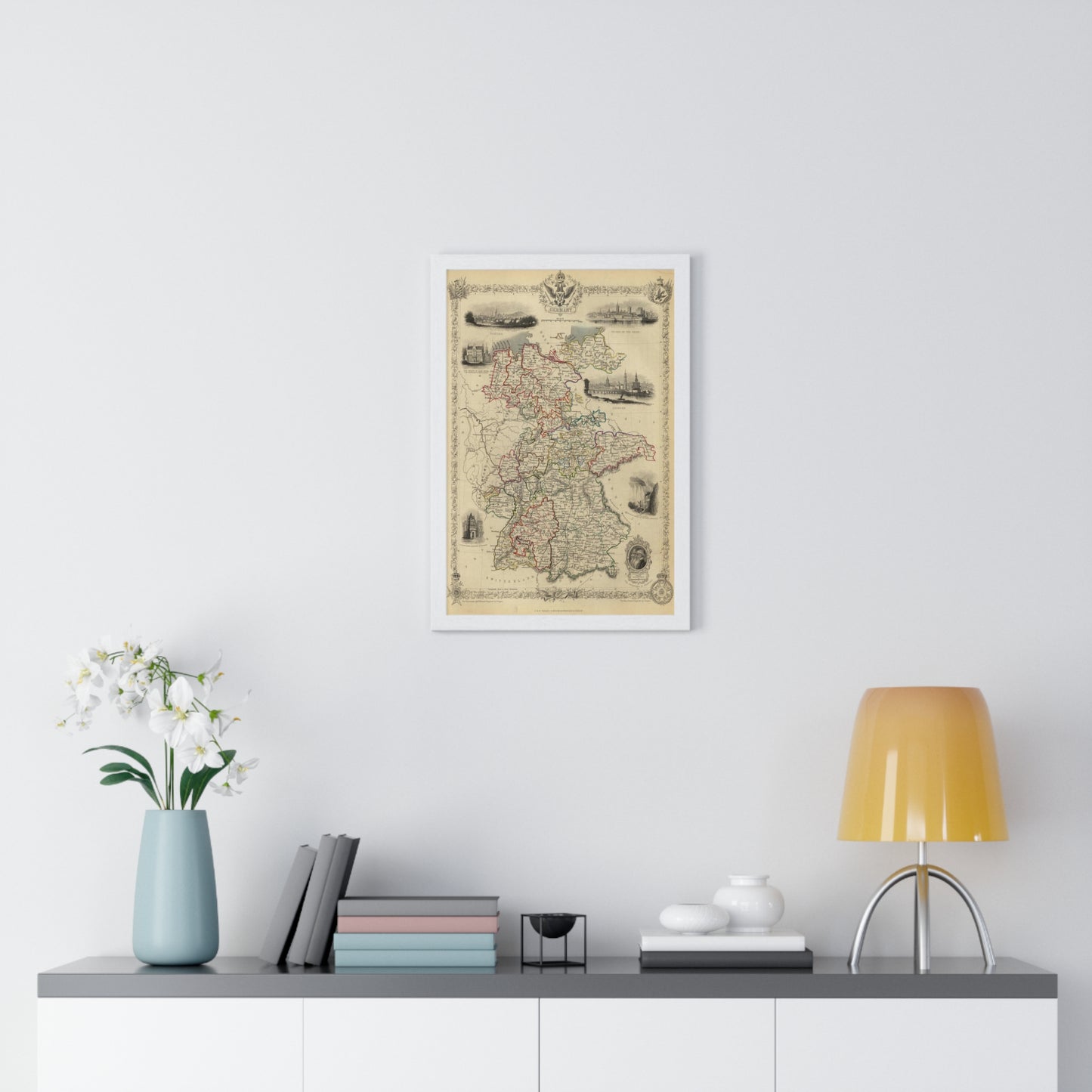 Germany - 1851 Map (Premium Wood Frame)