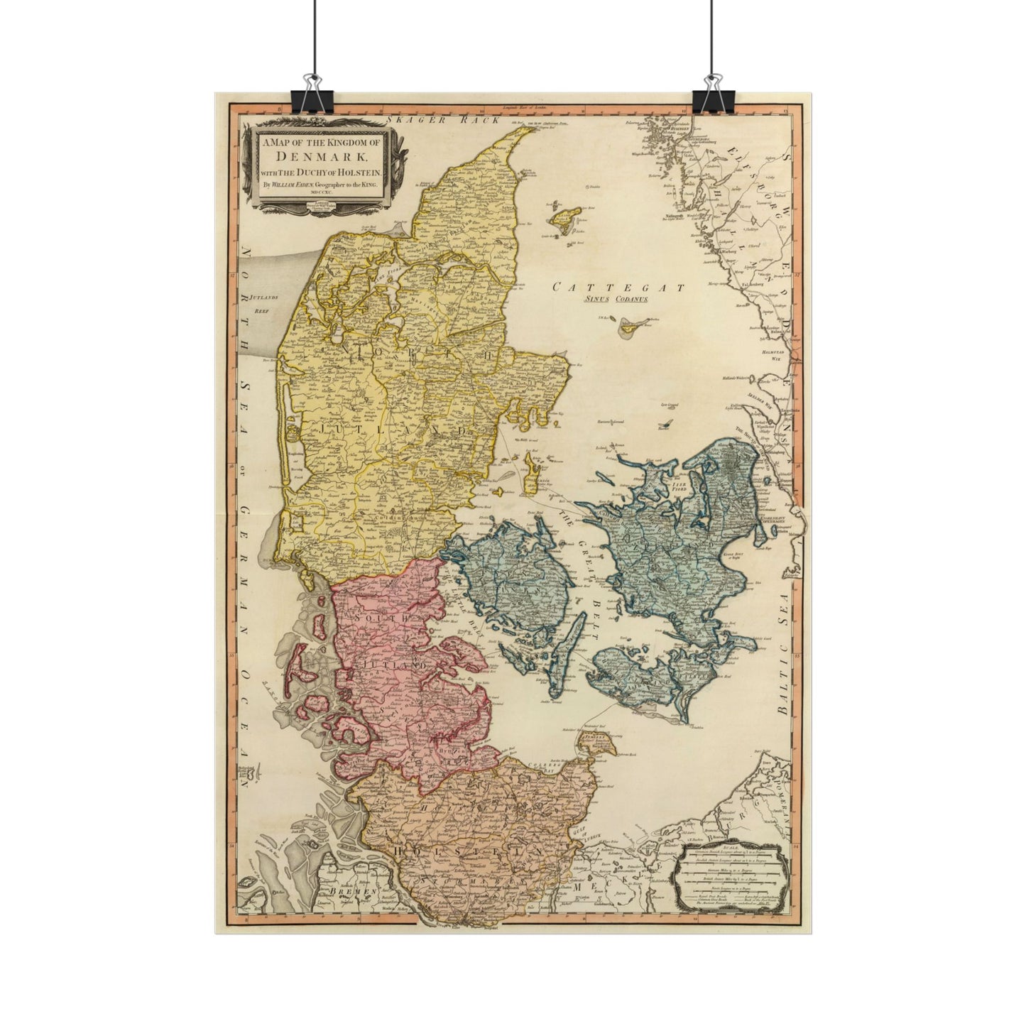 Antique Map of Denmark & Holstein (1790) — William Faden, Geographer to the King