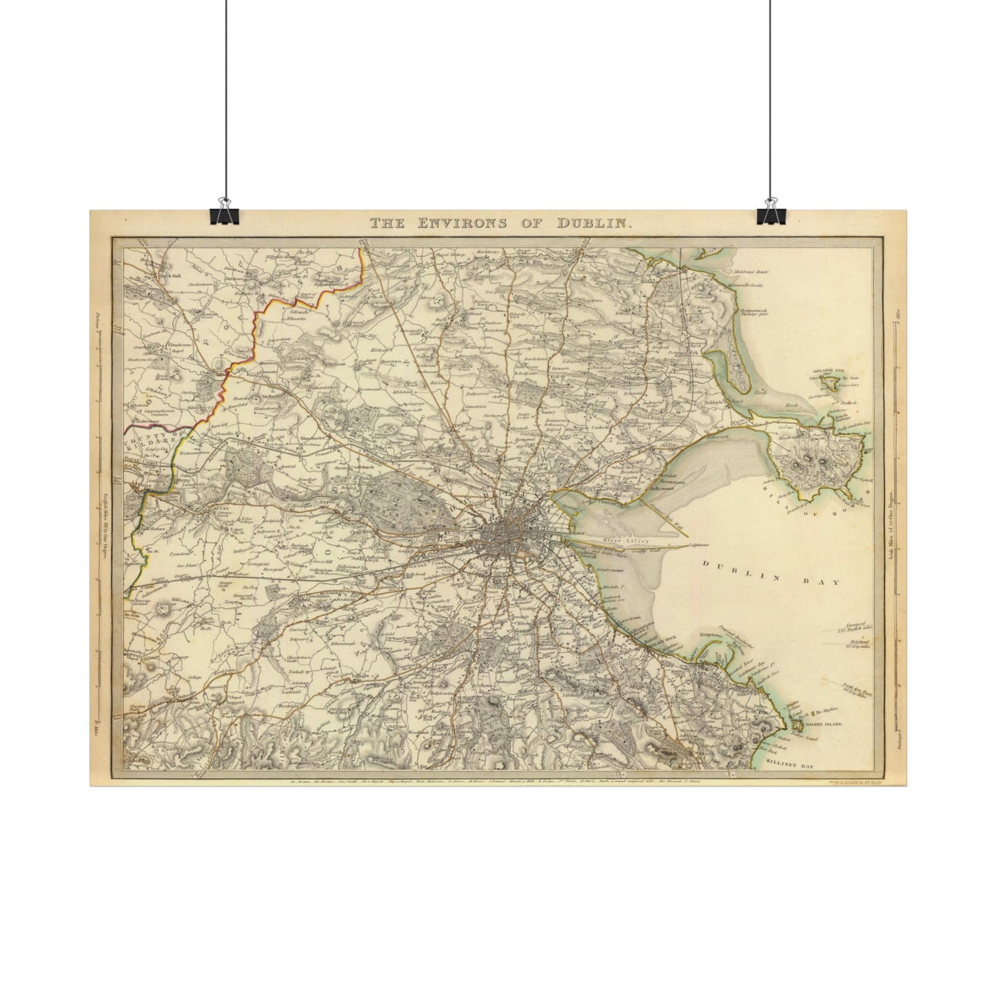 Antique Map of Dublin, Ireland (1837) — Restored Historical City Print
