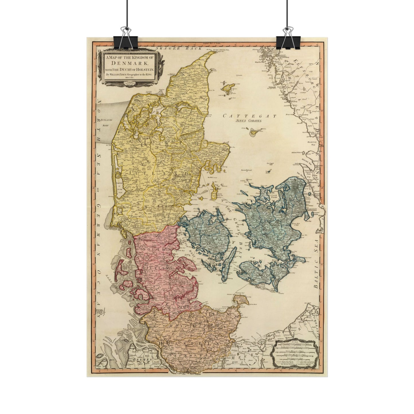 Antique Map of Denmark & Holstein (1790) — William Faden, Geographer to the King