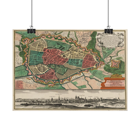 Antique Map of Brussels (1735) — Matthaeus Seutter, Bruxellae Belgii Caput et Ducatus Brabantiae