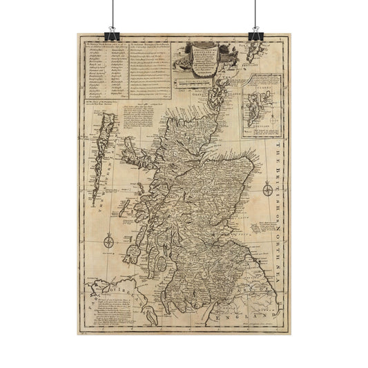 Antique Map of Scotland (1747) — Emanuel Bowen, A Complete System of Geography, London