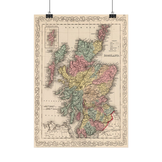 Antique Map of Scotland (1859) — Samuel Augustus Mitchell, New Universal Atlas, Philadelphia