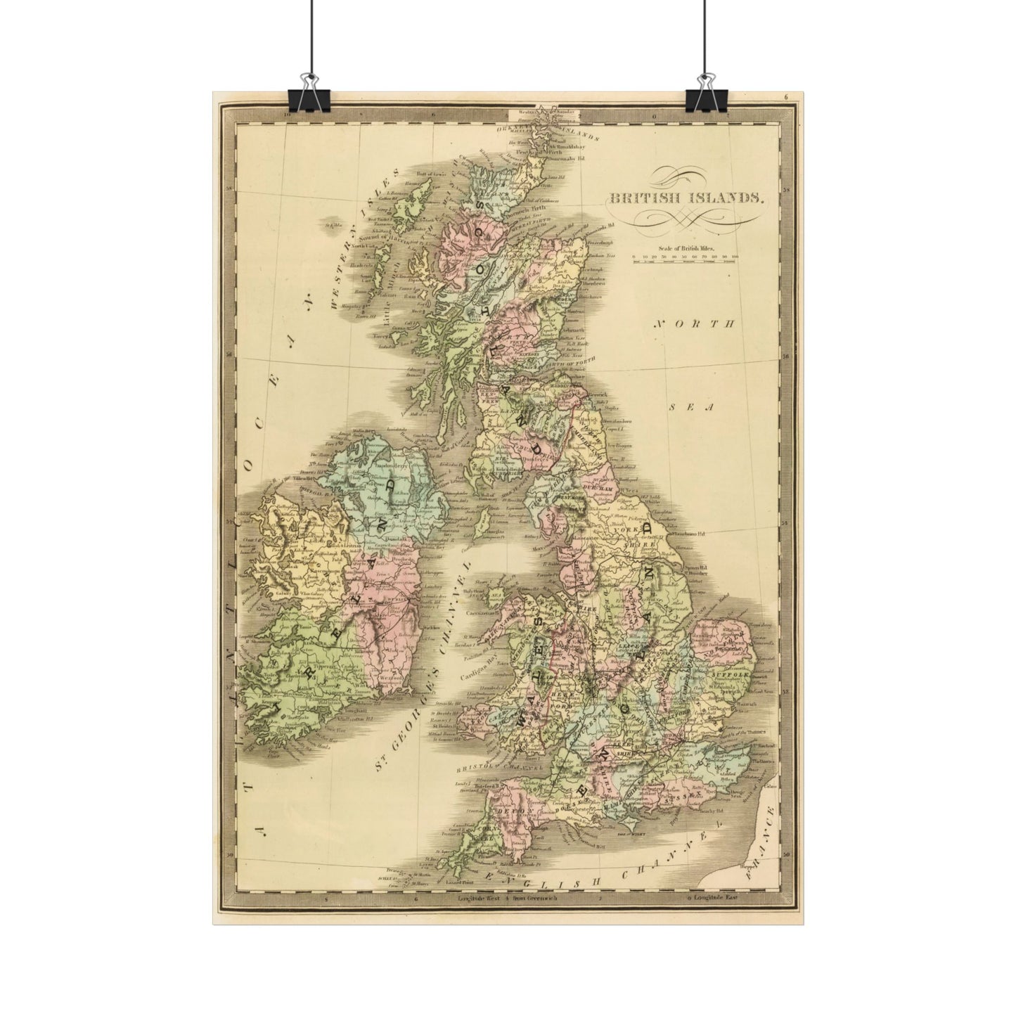 Antique Map of the British Isles (1848) — Jeremiah Greenleaf, New Universal Atlas