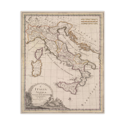 Ancient Italy - 19th Century Map (Museum Paper Print)