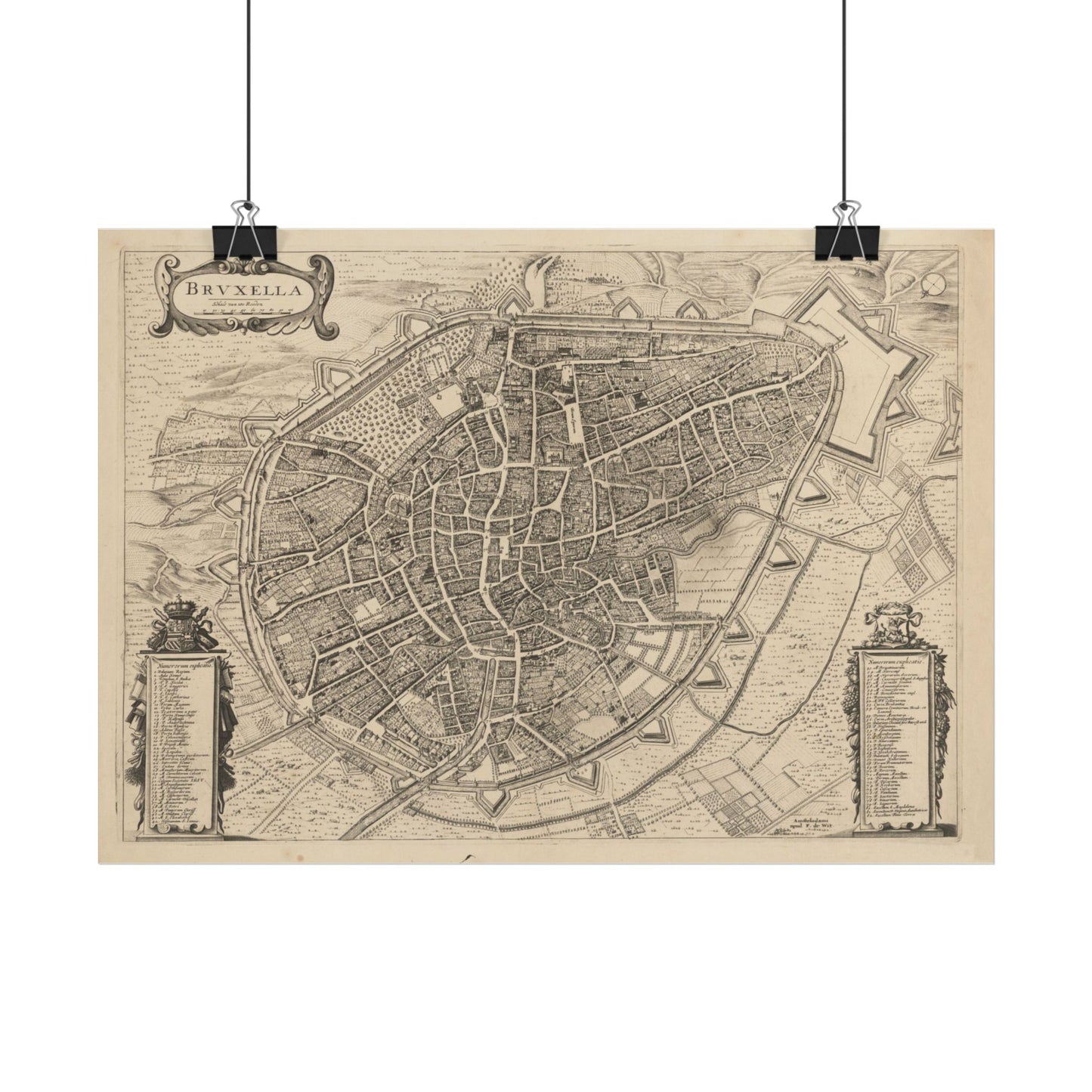 Antique Map of Brussels (1690) — Frederik de Wit, Brvxella City Plan