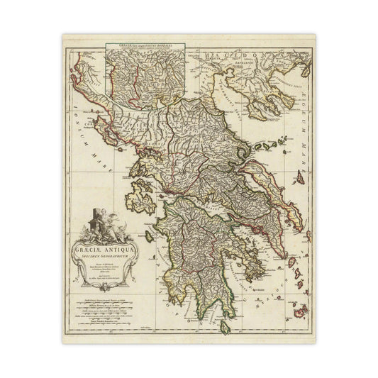 Ancient Greece - 18th Century Map (Museum Paper Print)