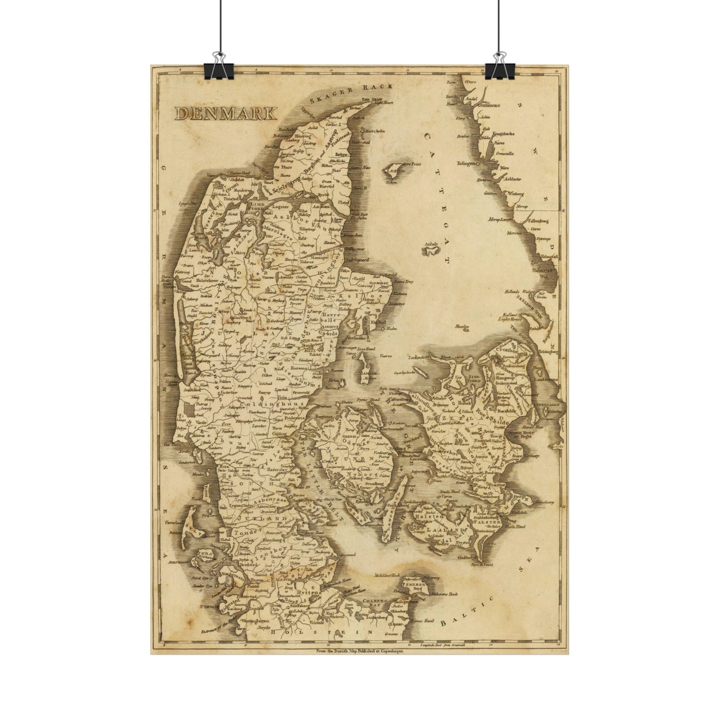Antique Map of Denmark (1812) — Arrowsmith & Lewis, Early 19th-Century Atlas Edition