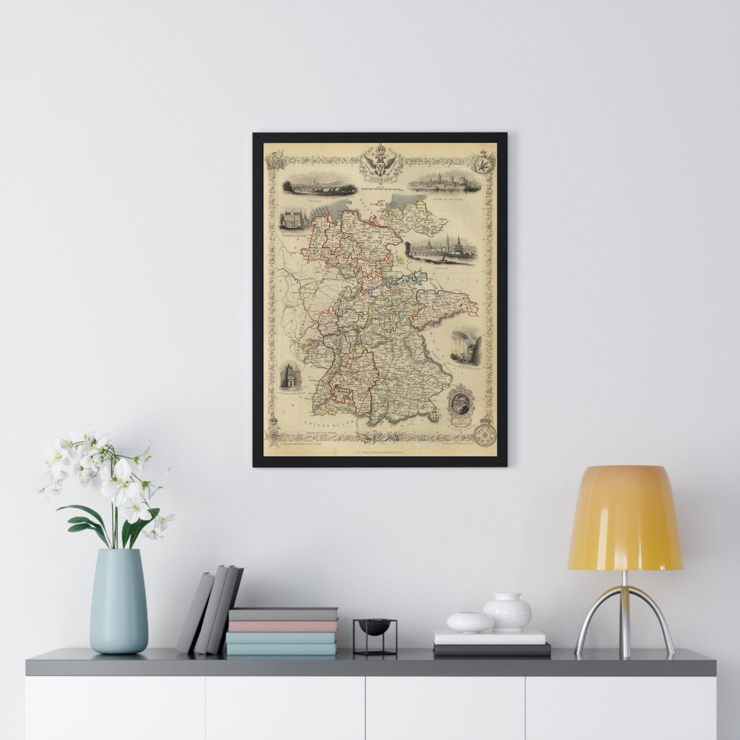 Germany - 1851 Map (Premium Wood Frame)