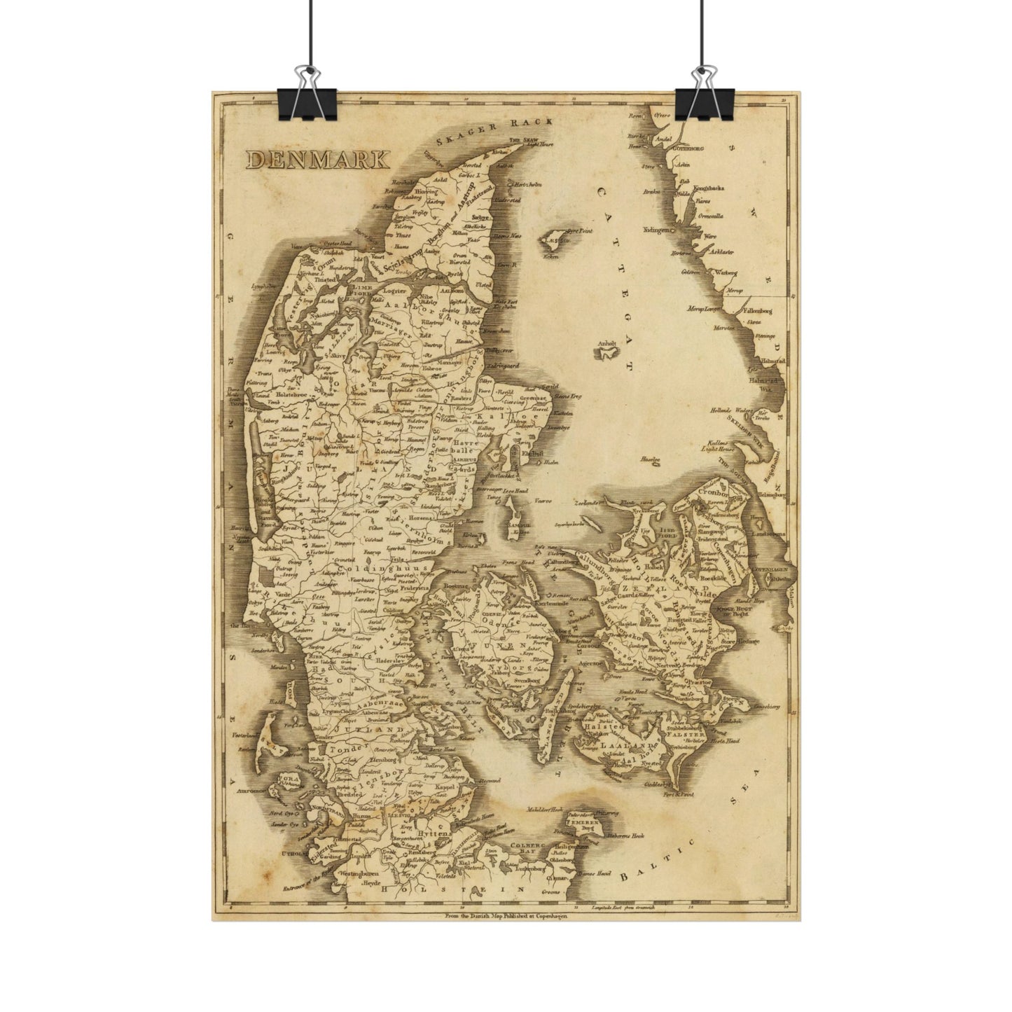 Antique Map of Denmark (1812) — Arrowsmith & Lewis, Early 19th-Century Atlas Edition