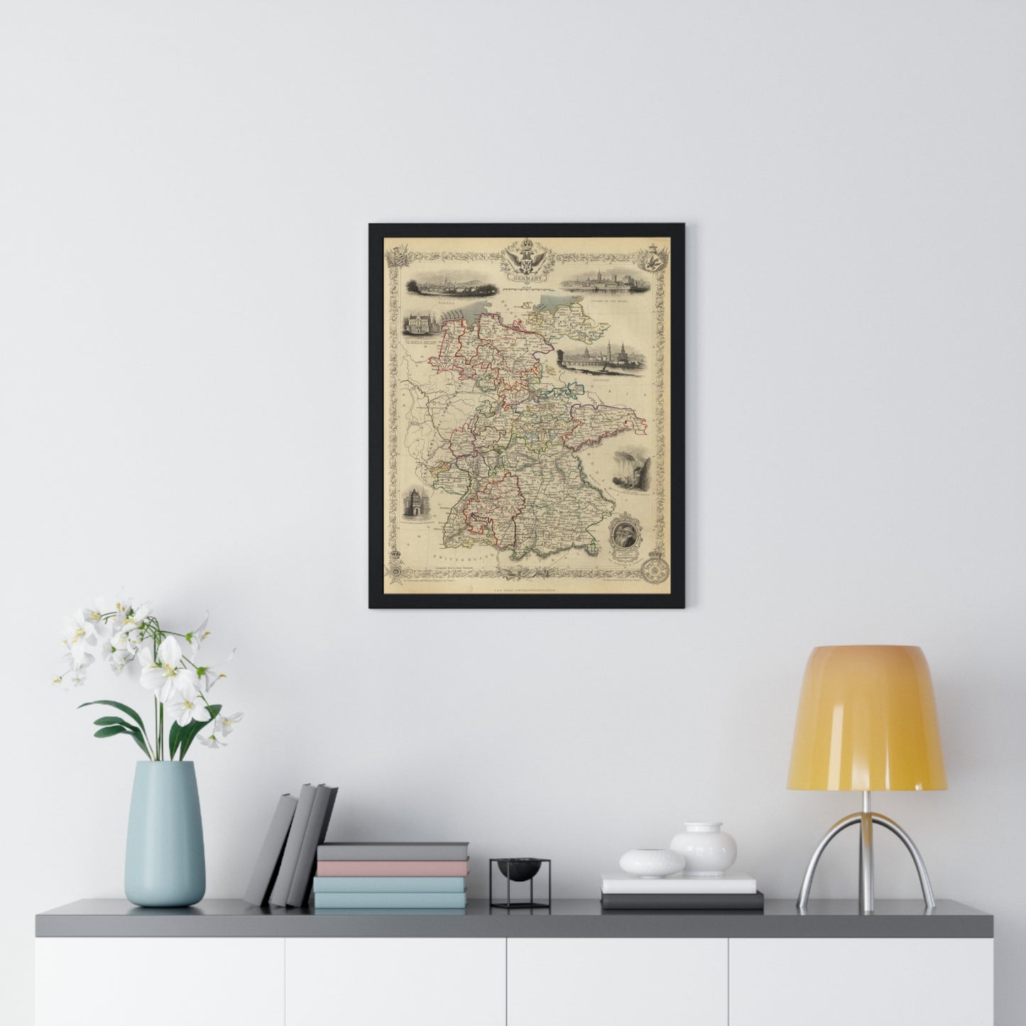 Germany - 1851 Map (Premium Wood Frame)