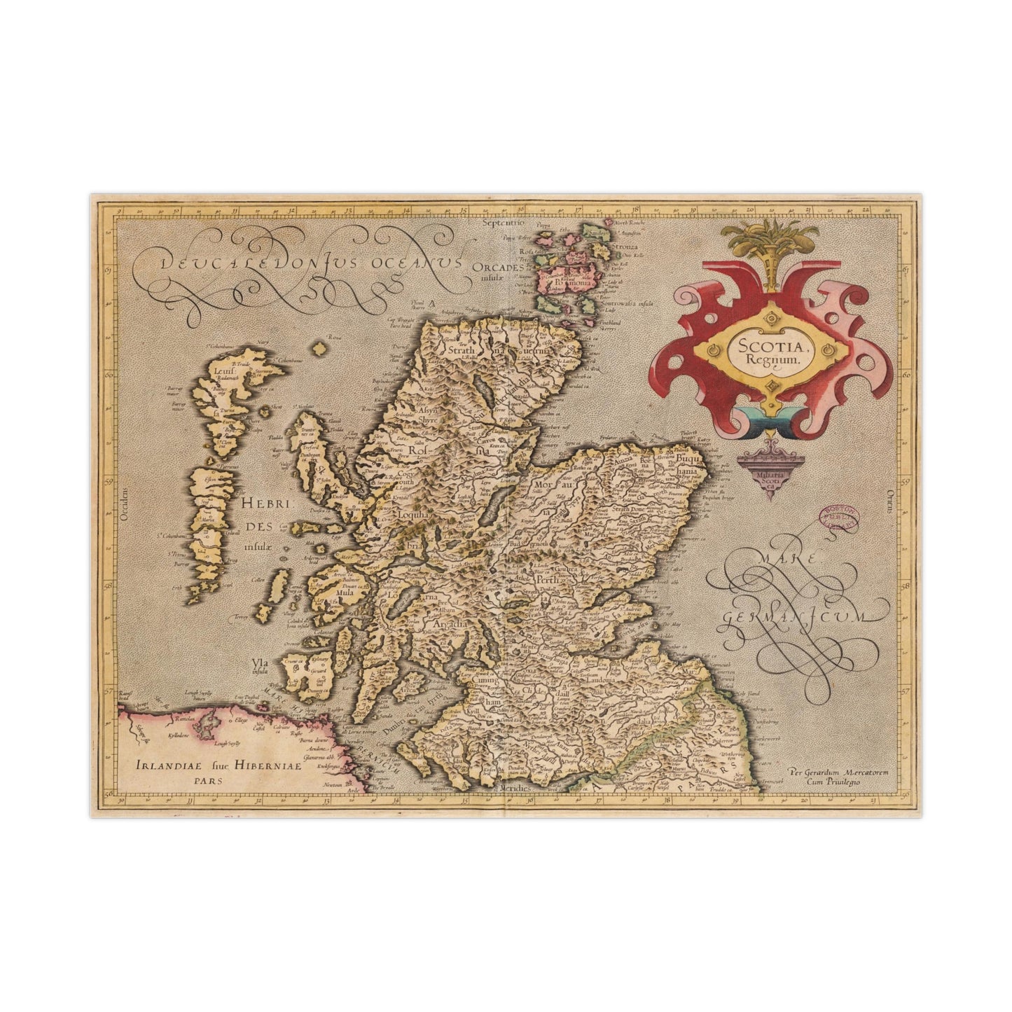 Scotland - 1628 Map (Museum Paper Print)