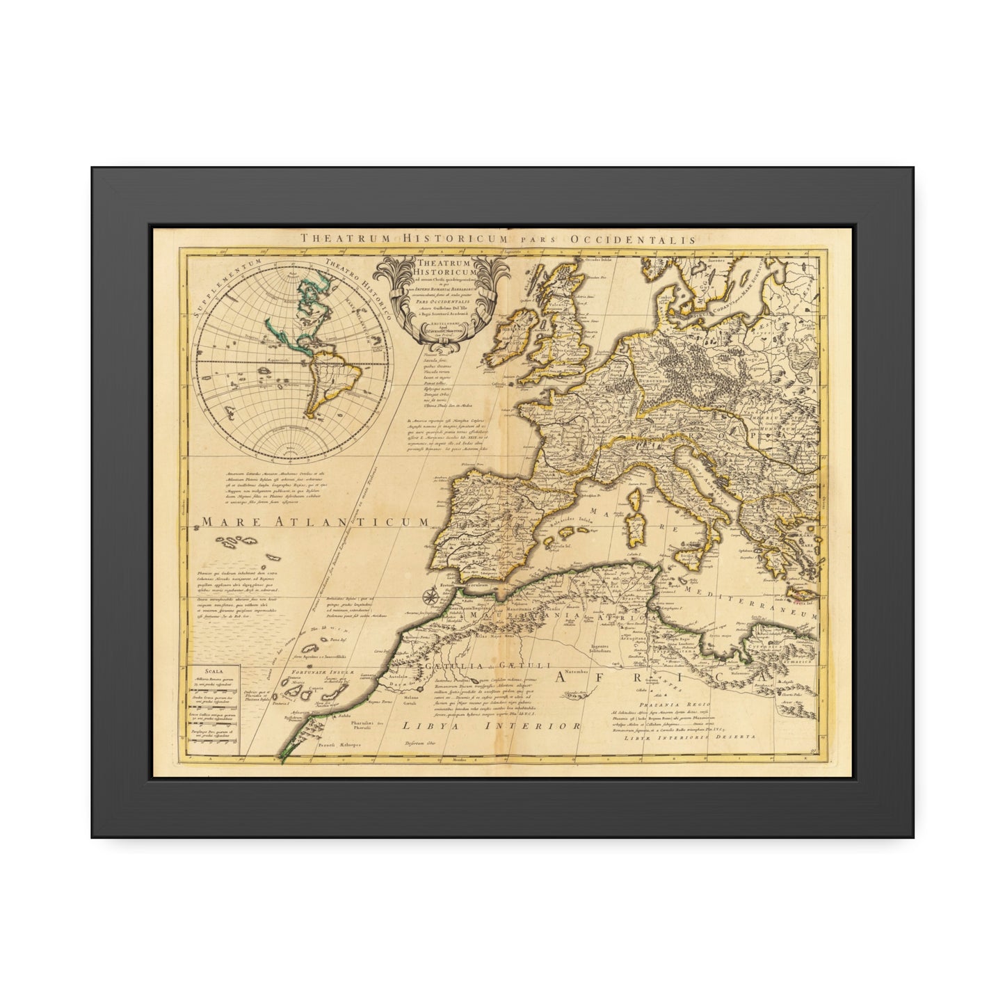 Antique Map of the Roman Empire (1742) — Premium Framed Vintage Print