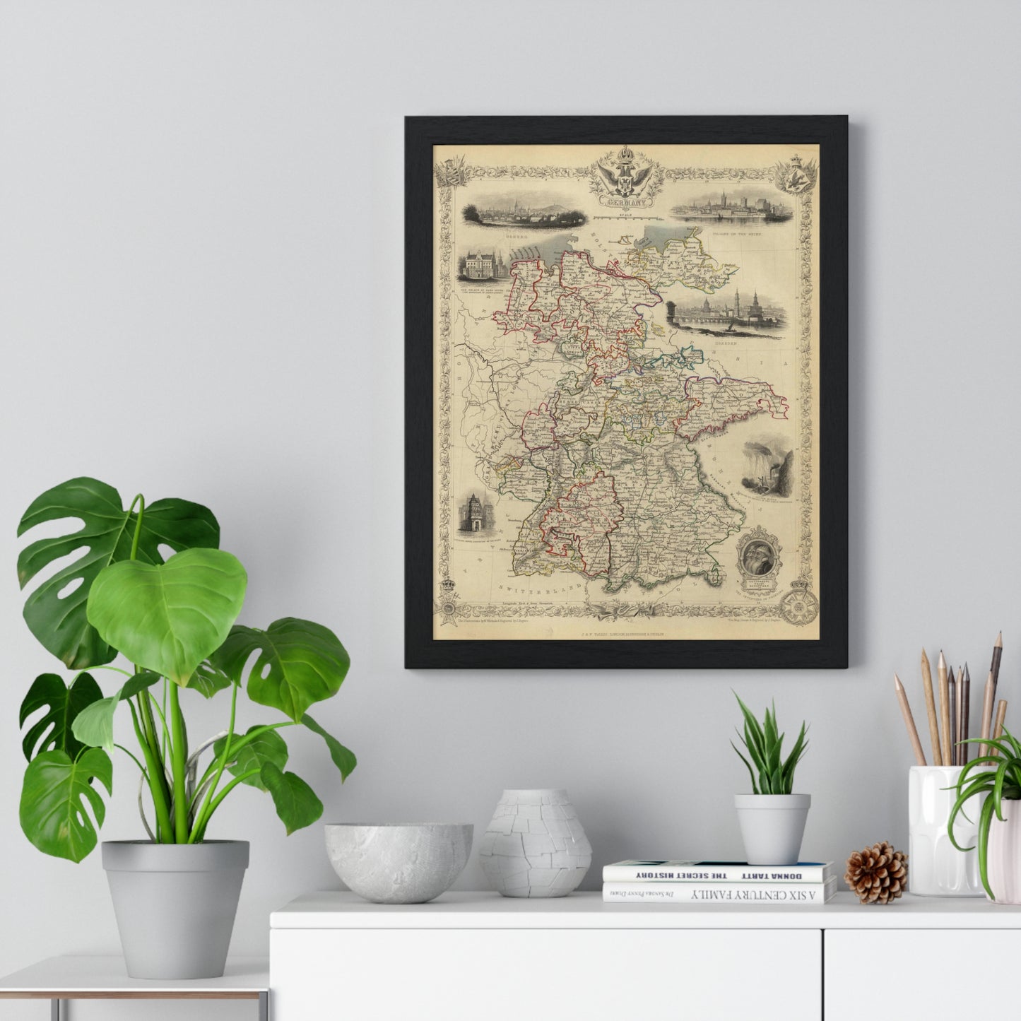 Germany - 1851 Map (Premium Wood Frame)